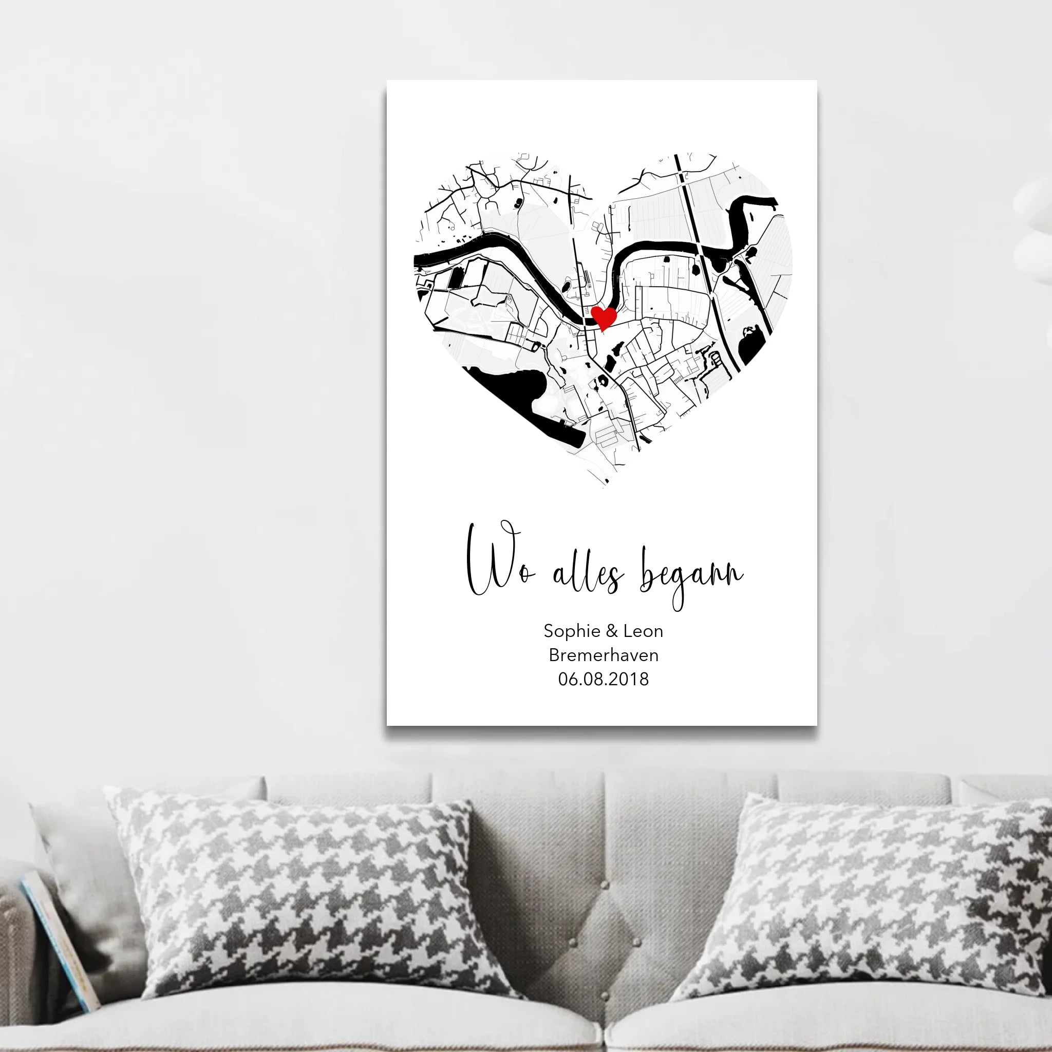Personalisierte Leinwand "Wo alles begann"