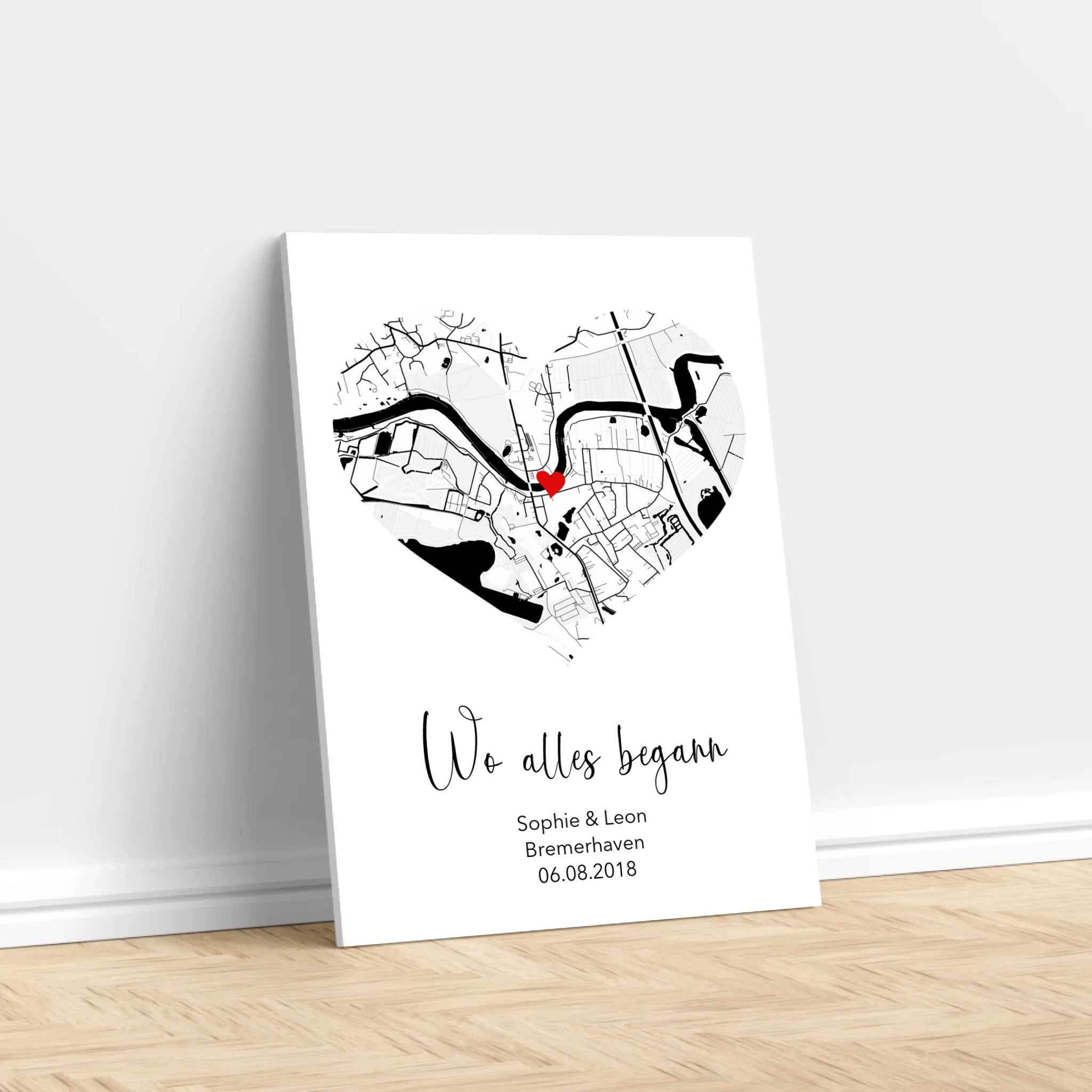 Personalisierte Leinwand "Wo alles begann"