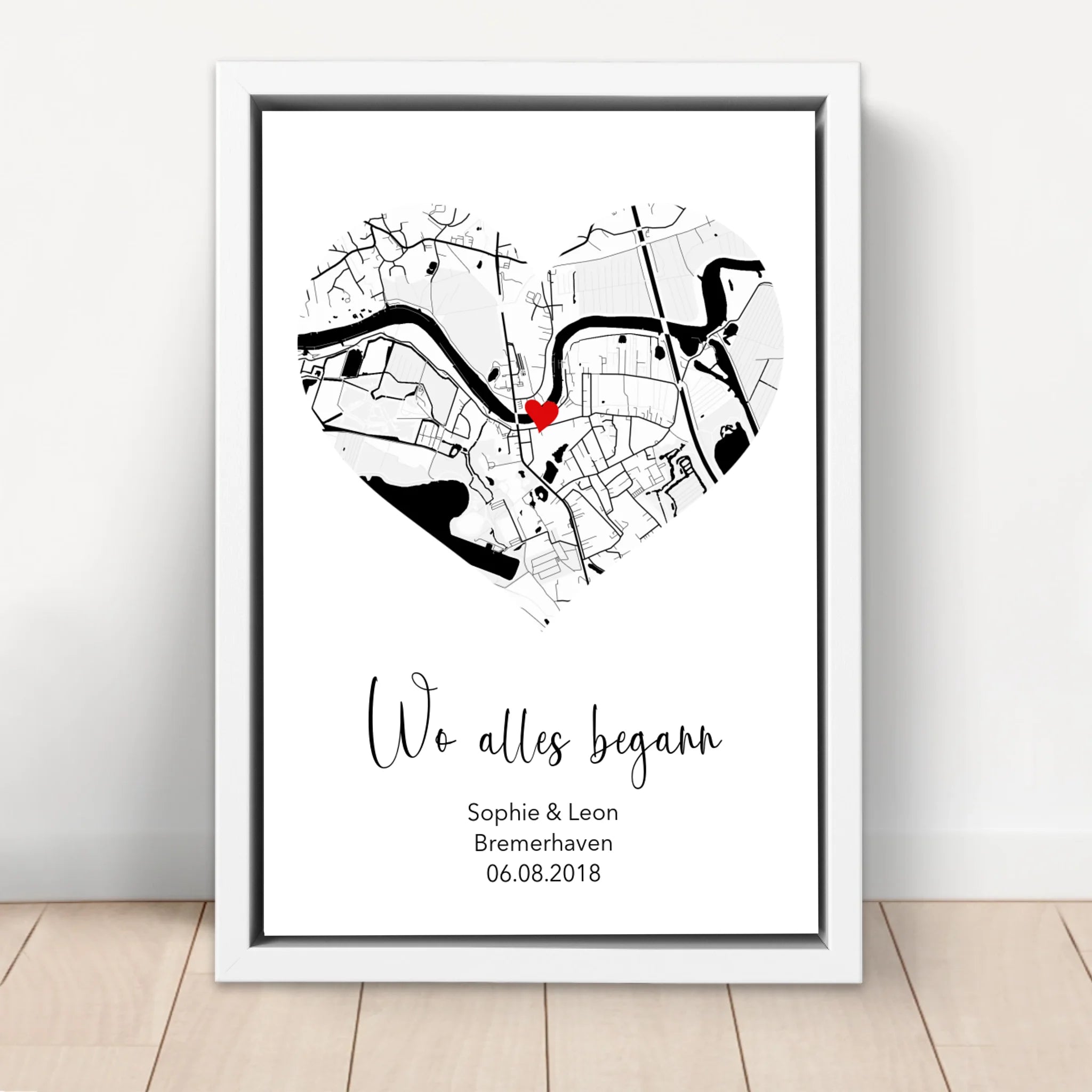 Personalisierte Leinwand "Wo alles begann"