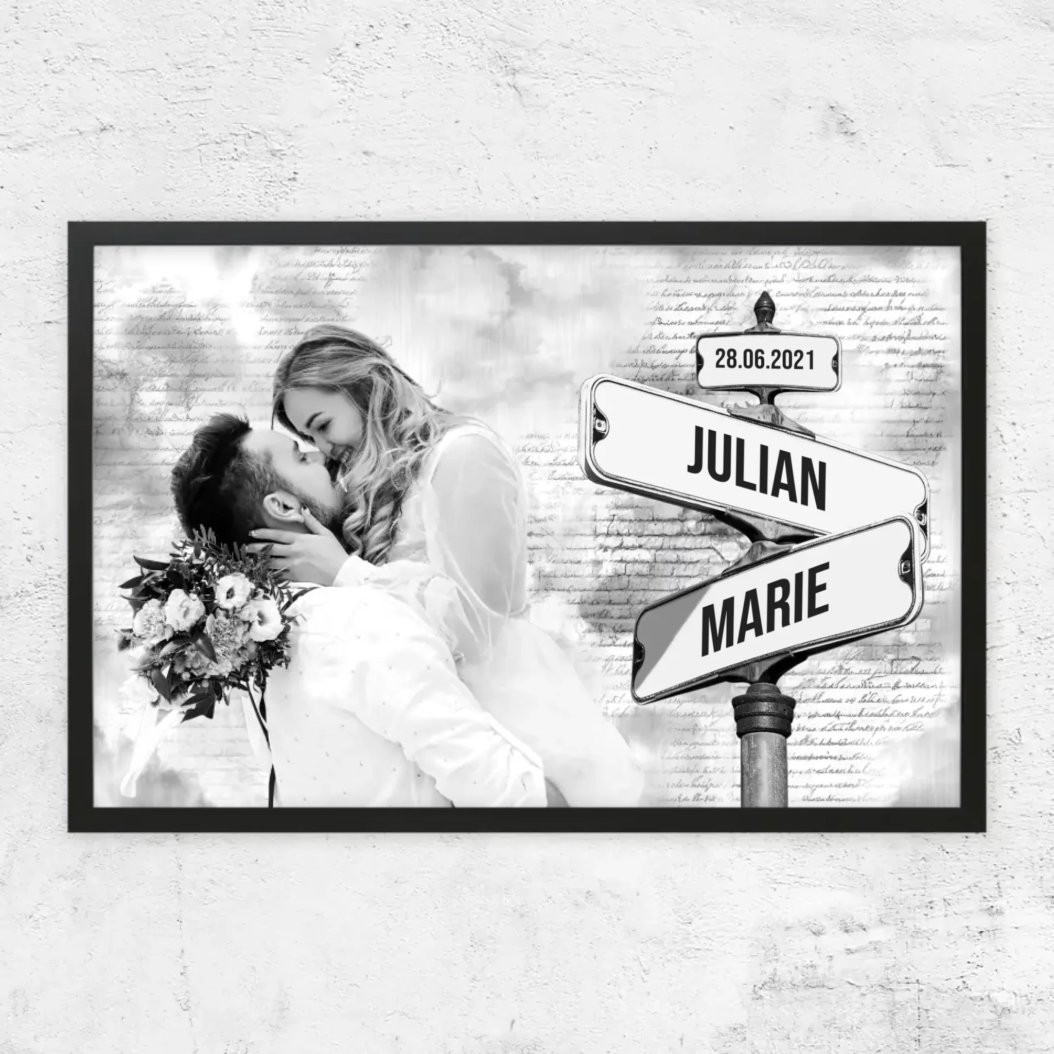 Personalisiertes Poster "Straßenschild mit eigenem Foto"