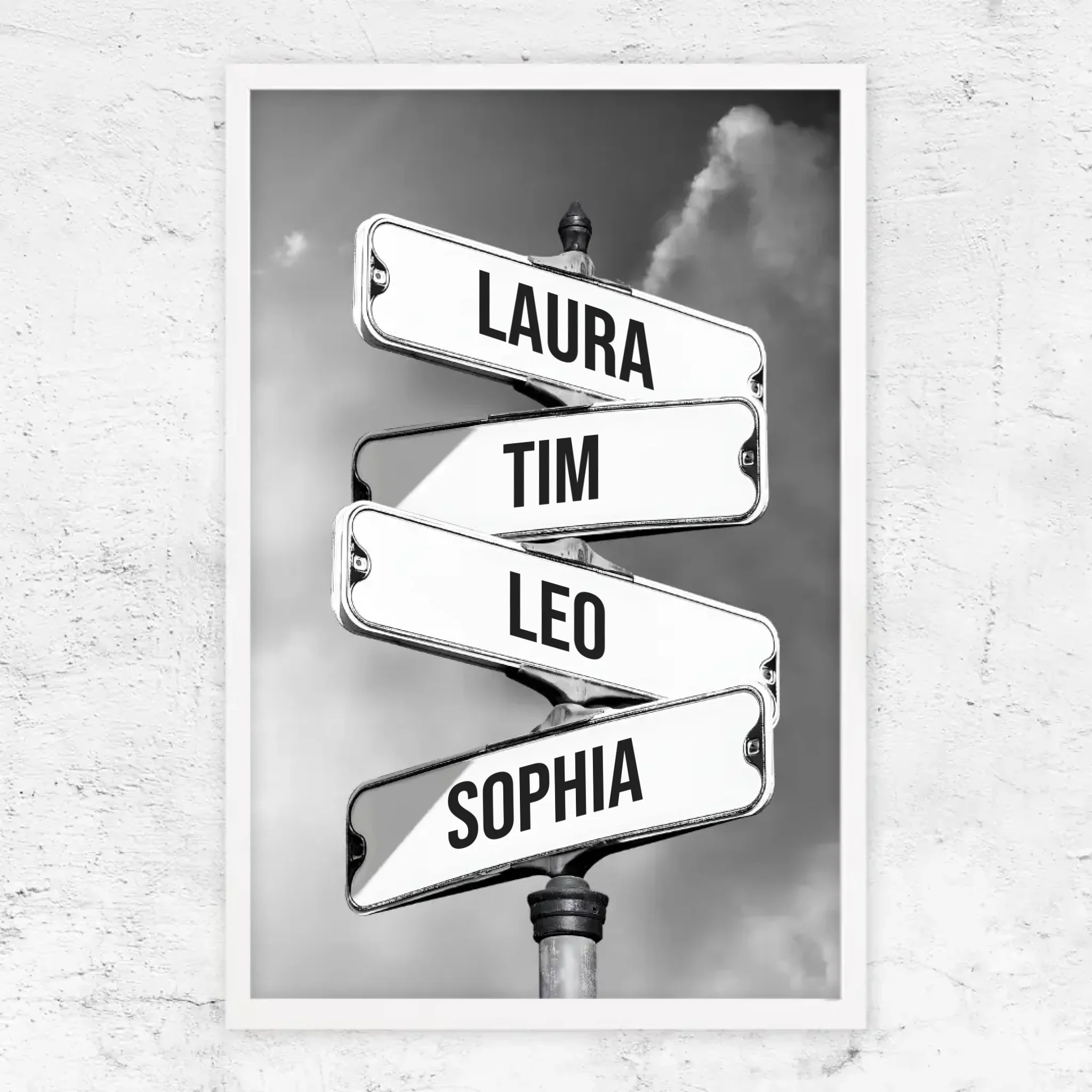 Personalisiertes Poster "Vintage Straßenschild für Familien"