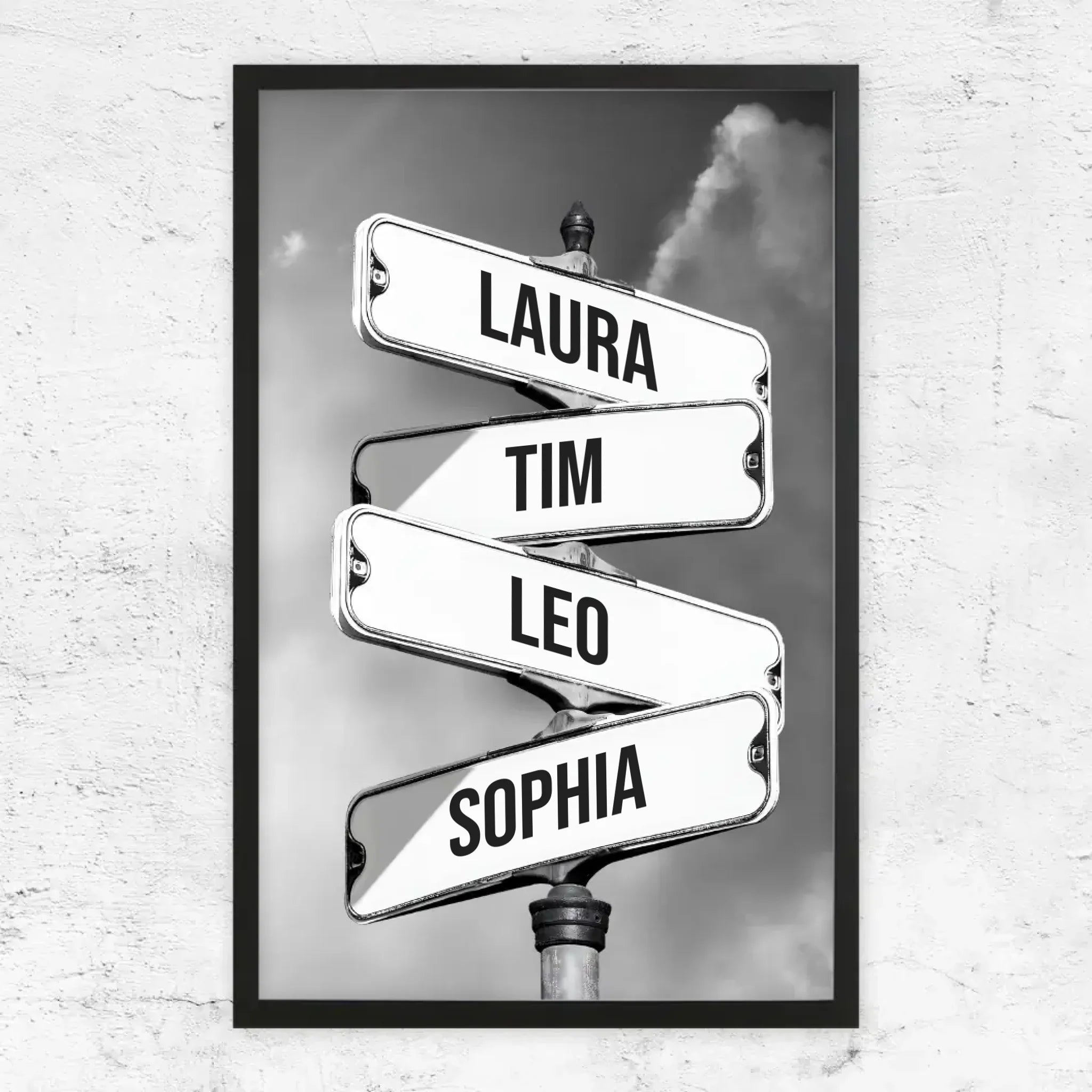 Personalisiertes Poster "Vintage Straßenschild für Familien"