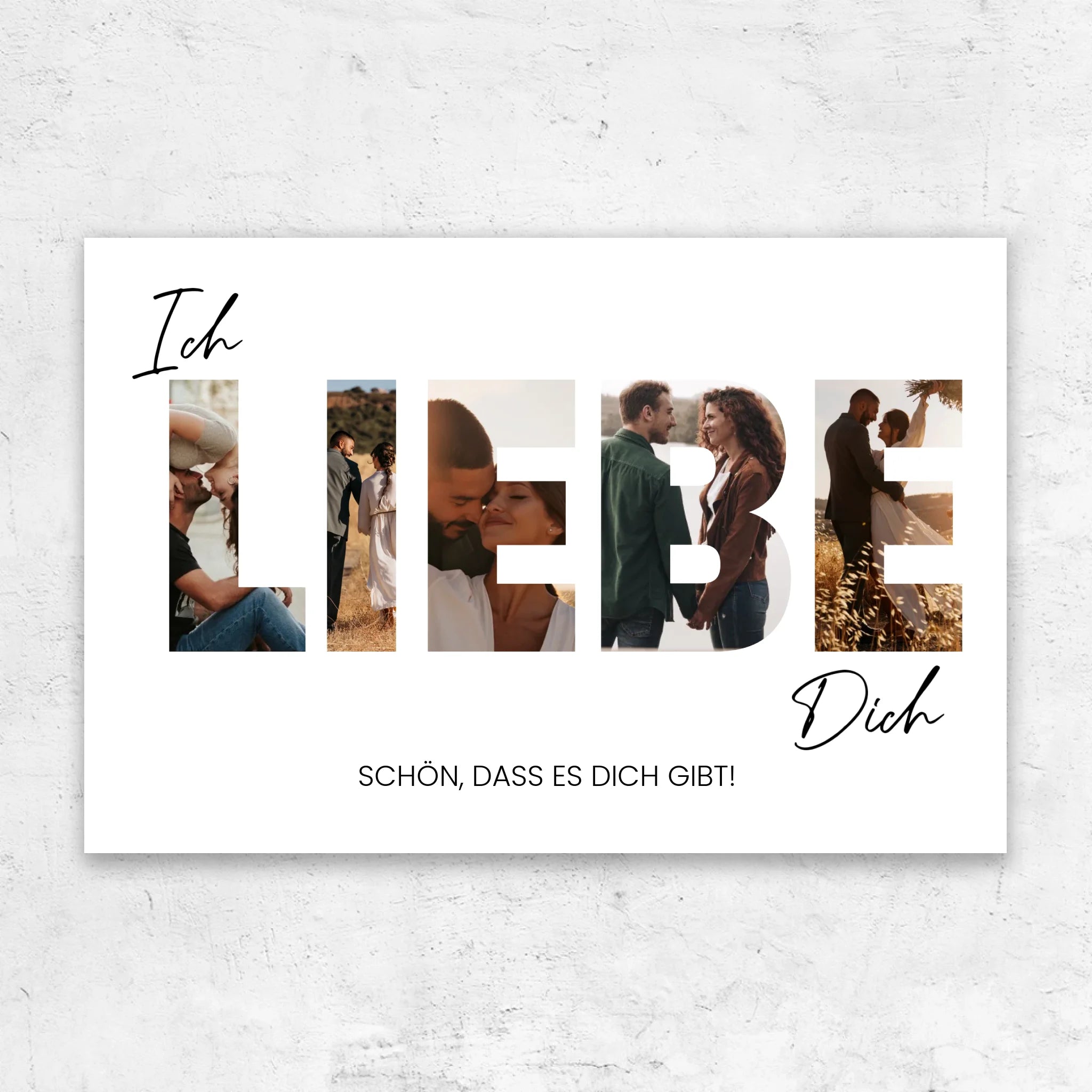 Personalisierte Leinwand "Ich liebe dich - Mit Fotos"