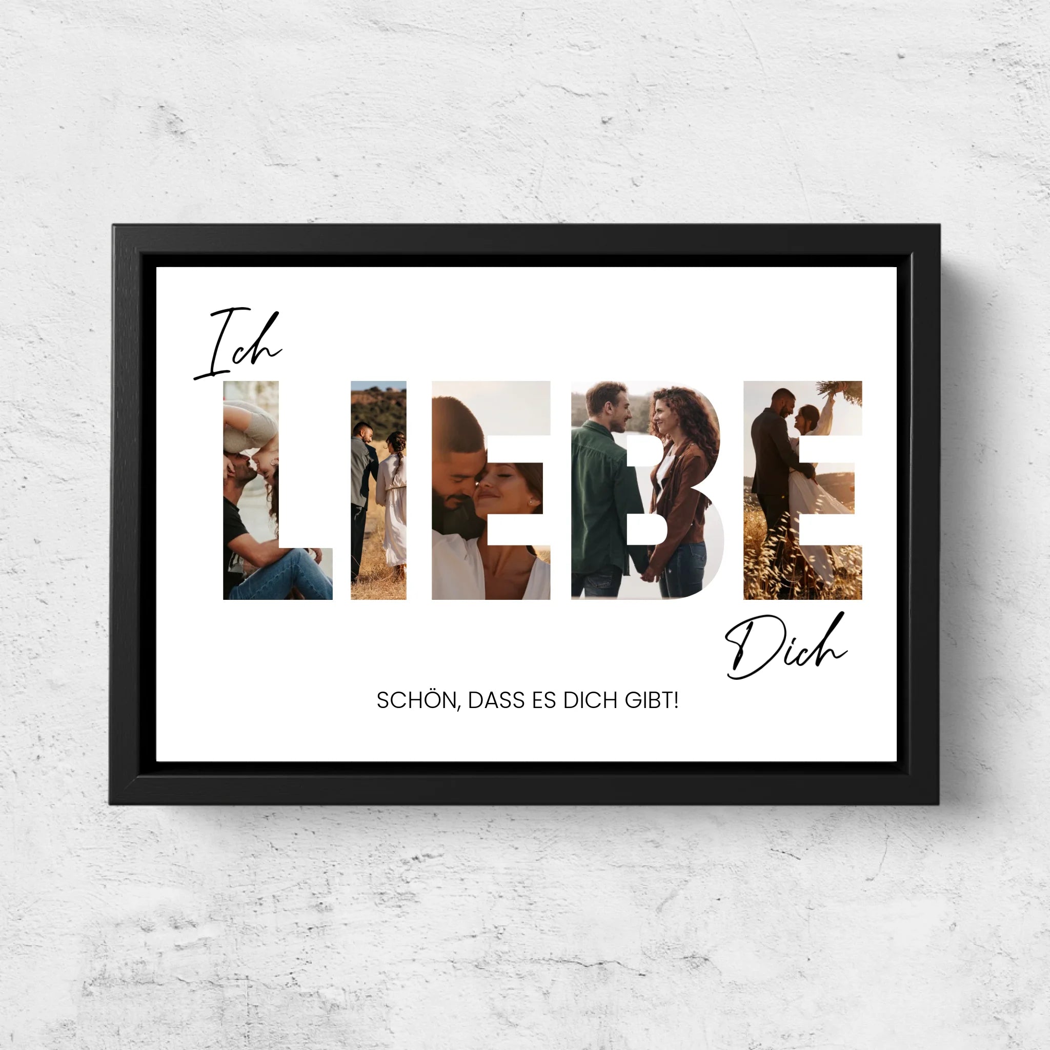Personalisierte Leinwand "Ich liebe dich - Mit Fotos"