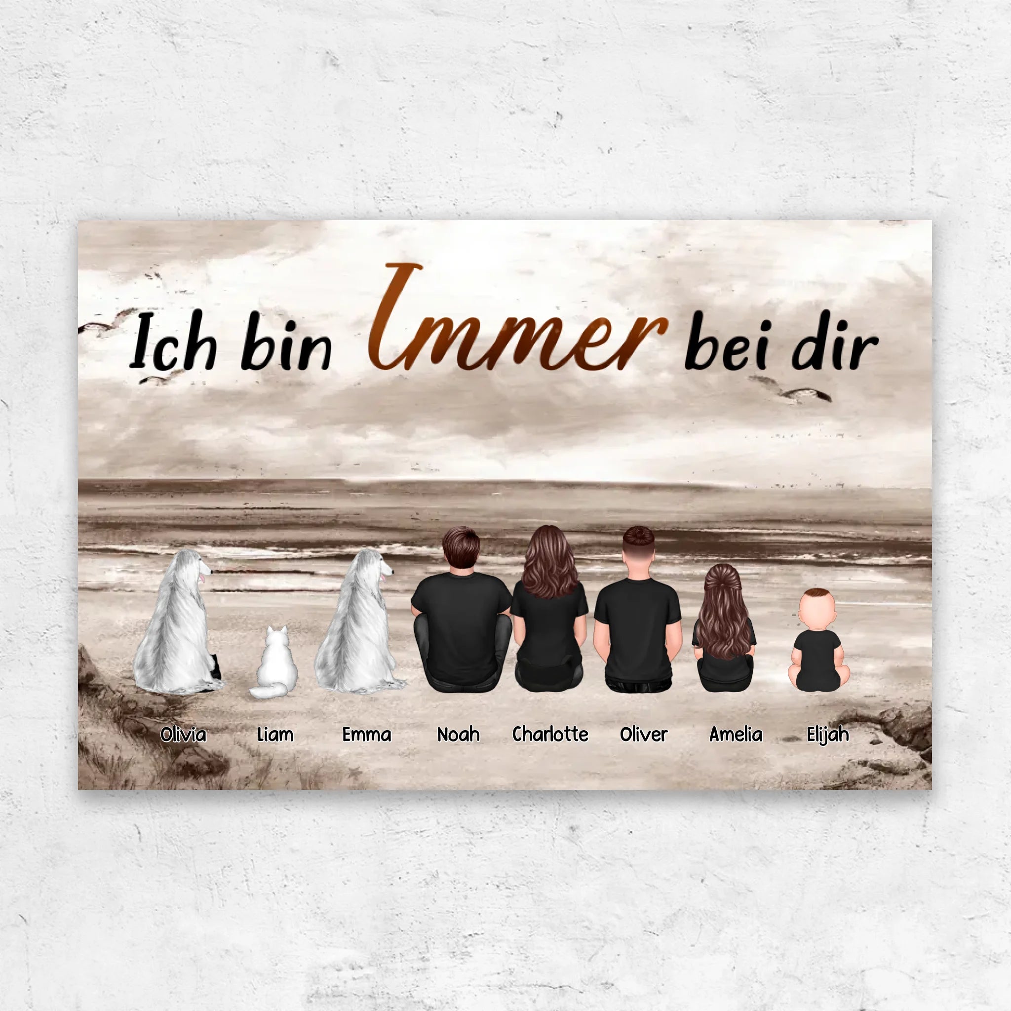 Personalisierte Leinwand "Wir sind immer bei dir - Verlorenes Familienmitglied"