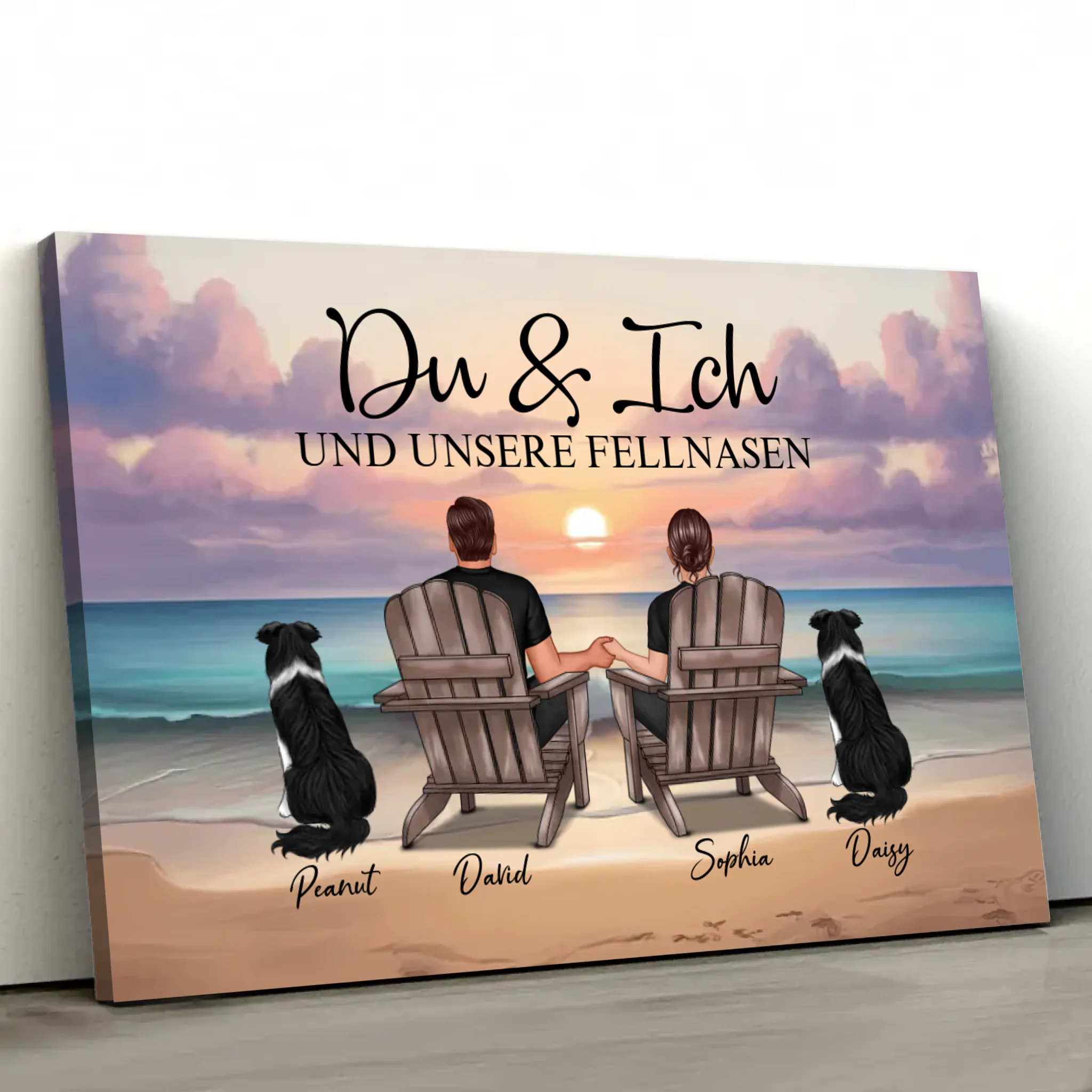 Personalisierte Leinwand "Du und ich und unser Haustier"