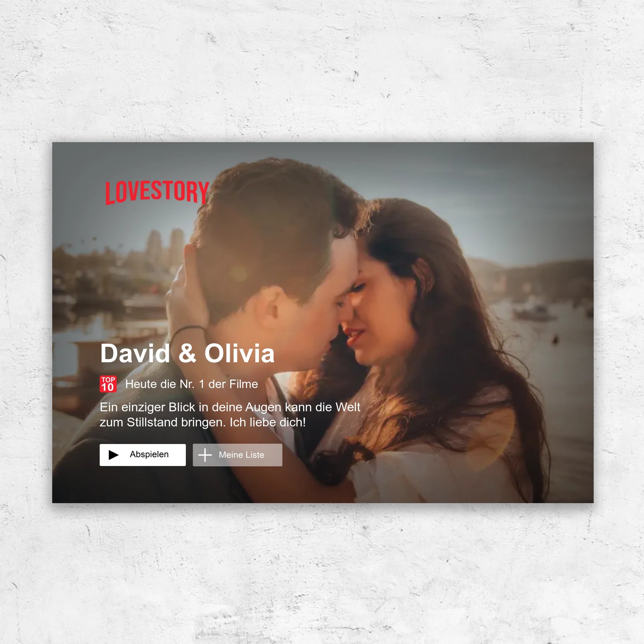 Personalisierte Leinwand "Lovestory"