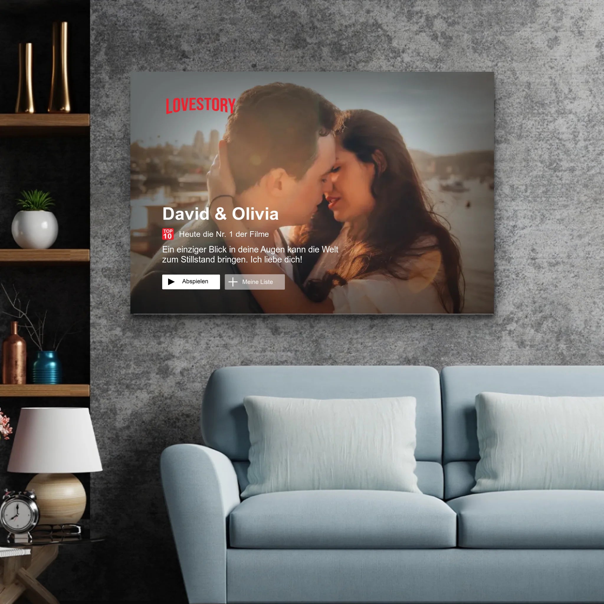 Personalisierte Leinwand "Lovestory"