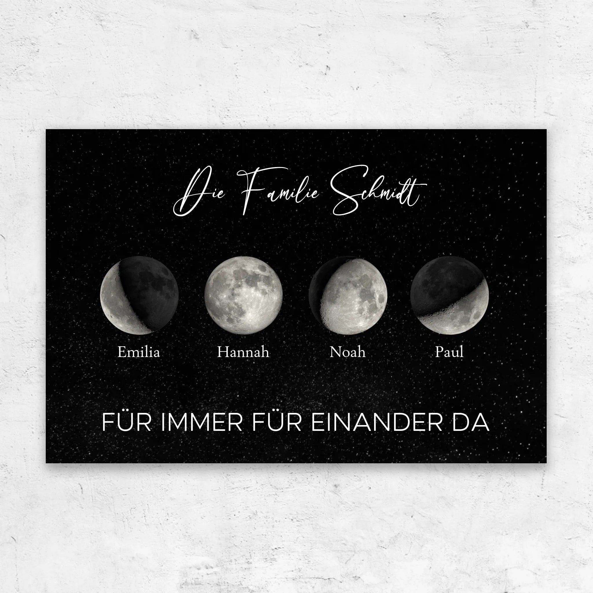 Personalisierte Leinwand "Mondphase für Familien"