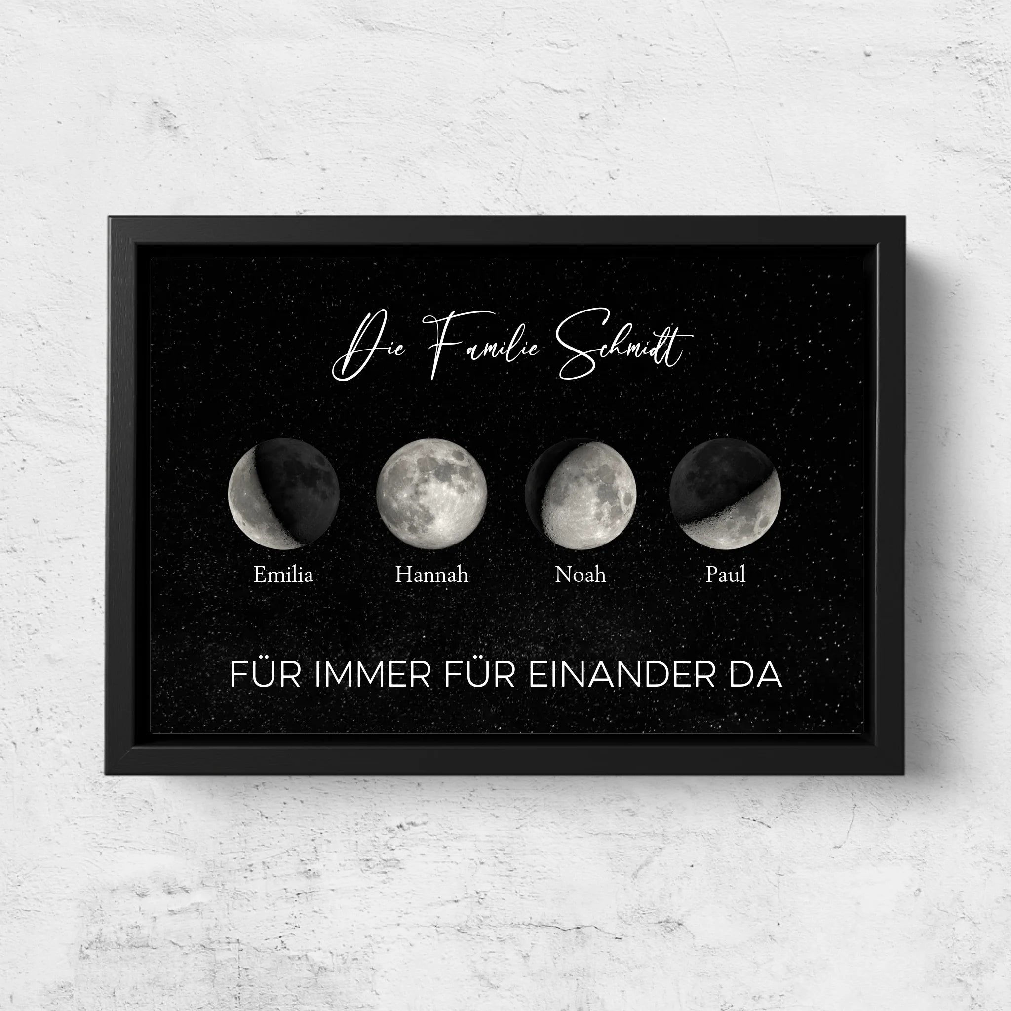 Personalisierte Leinwand "Mondphase für Familien"