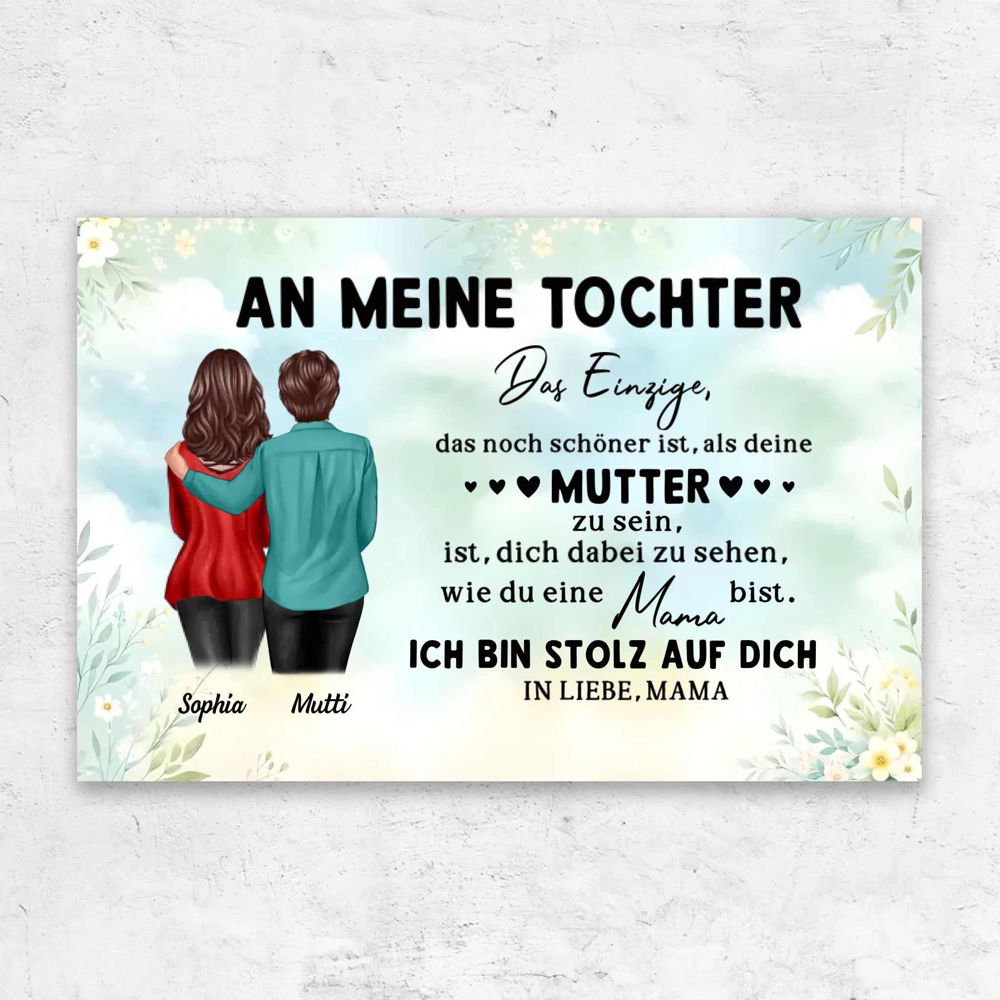 Personalisierte Leinwand "Von Mutter zu Tochter - Muttertagsgeschenk"