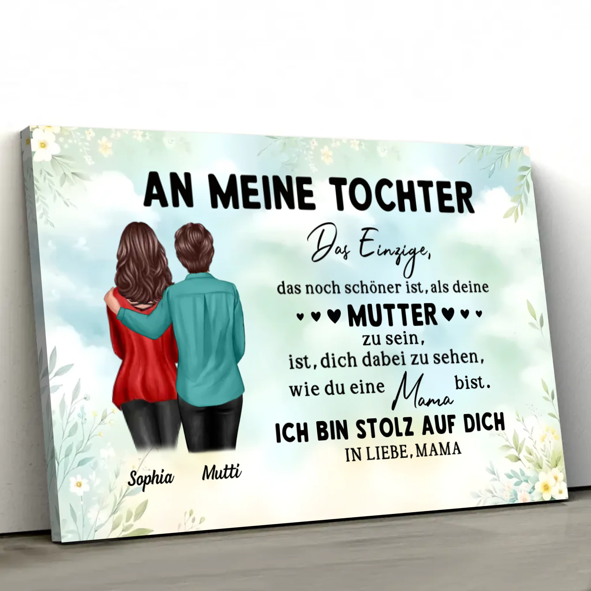 Personalisierte Leinwand "Von Mutter zu Tochter - Muttertagsgeschenk"