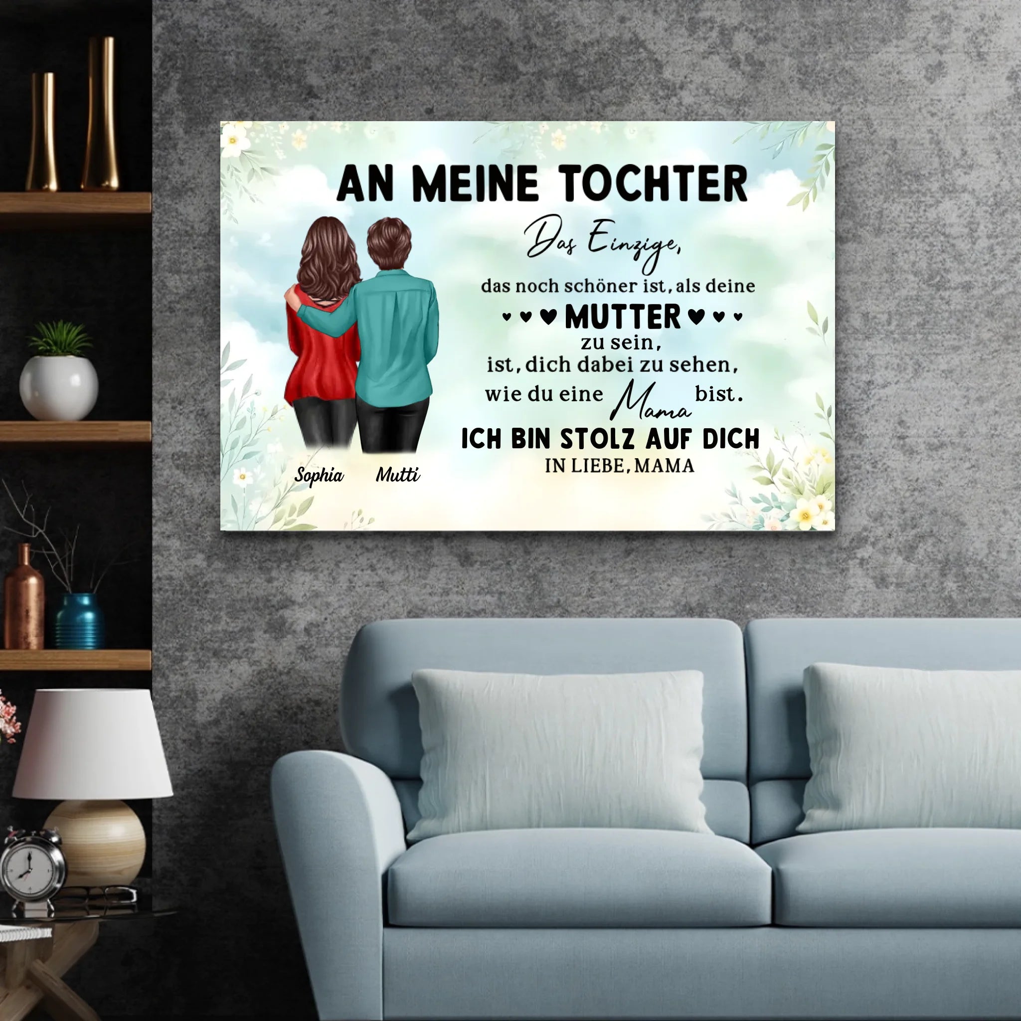 Personalisierte Leinwand "Von Mutter zu Tochter - Muttertagsgeschenk"