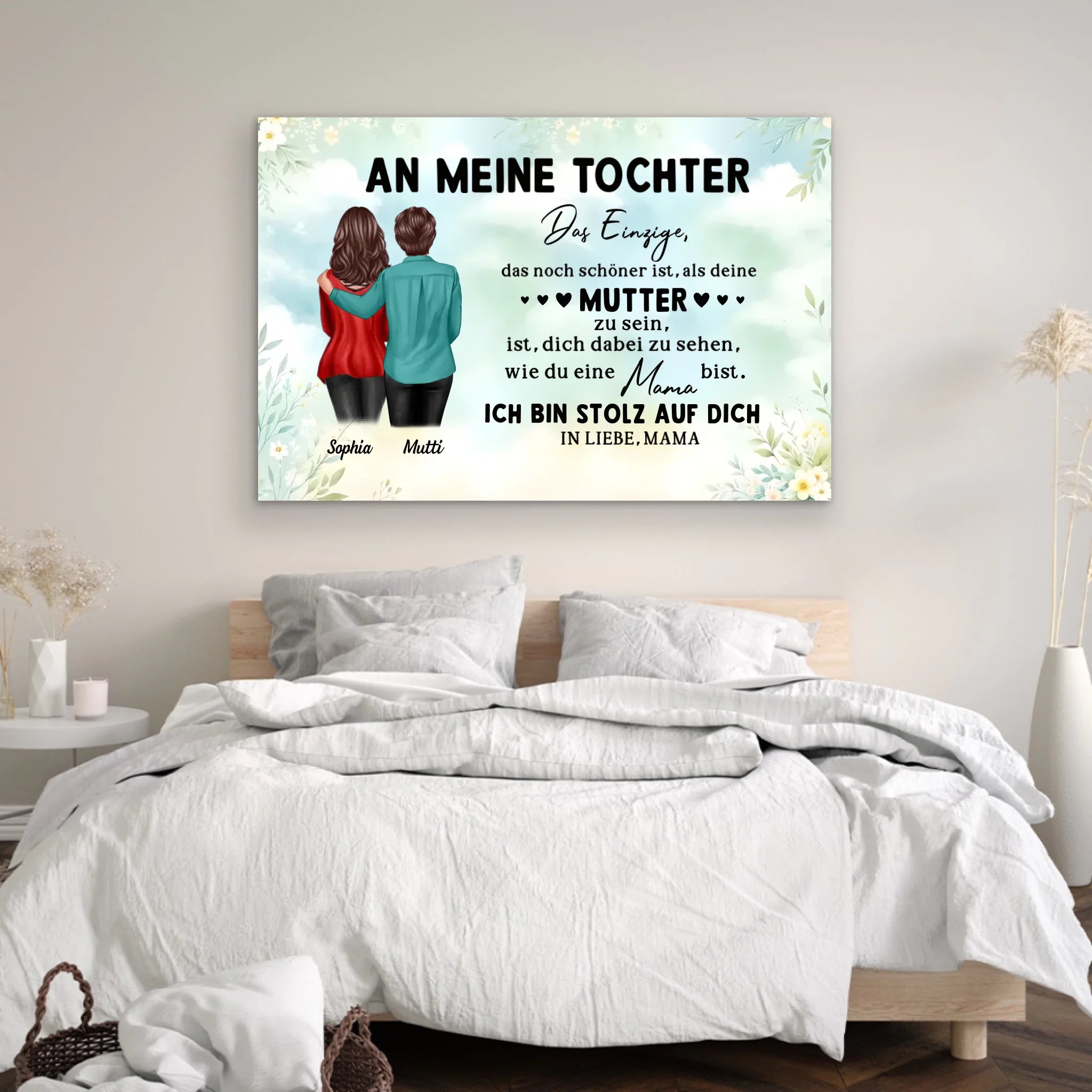 Personalisierte Leinwand "Von Mutter zu Tochter - Muttertagsgeschenk"