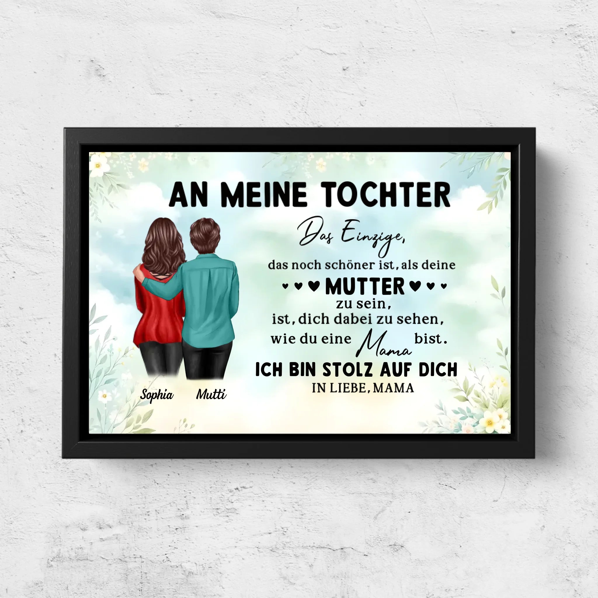 Personalisierte Leinwand "Von Mutter zu Tochter - Muttertagsgeschenk"