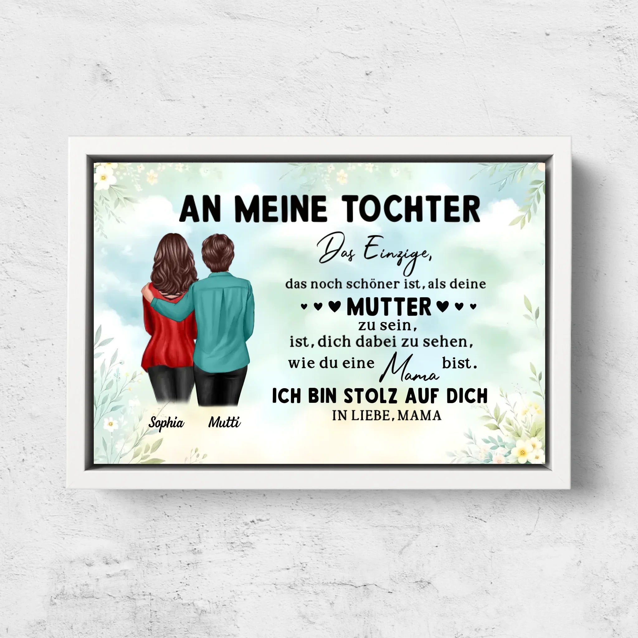 Personalisierte Leinwand "Von Mutter zu Tochter - Muttertagsgeschenk"