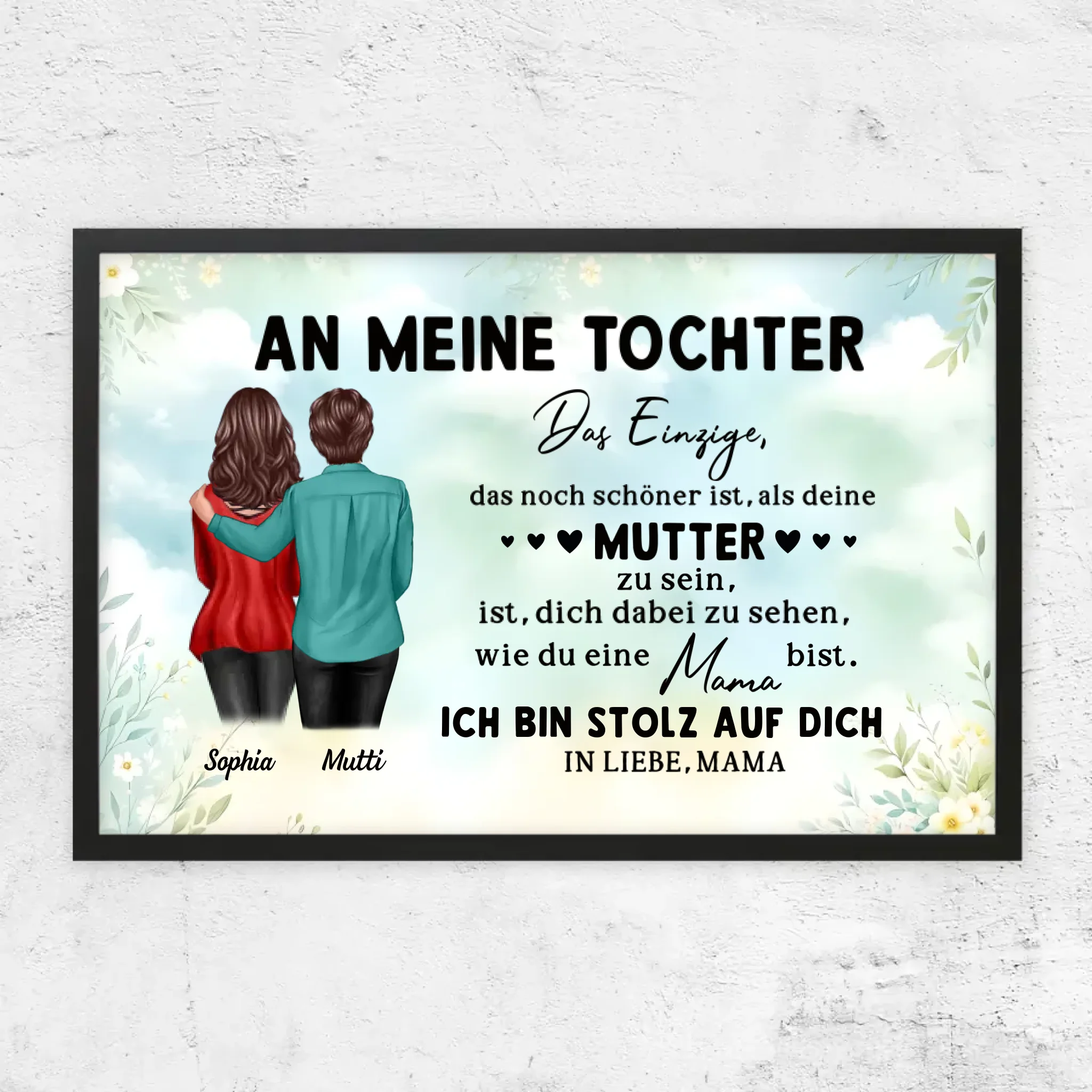 Personalisiertes Poster "Von Mutter zu Tochter - Muttertagsgeschenk"