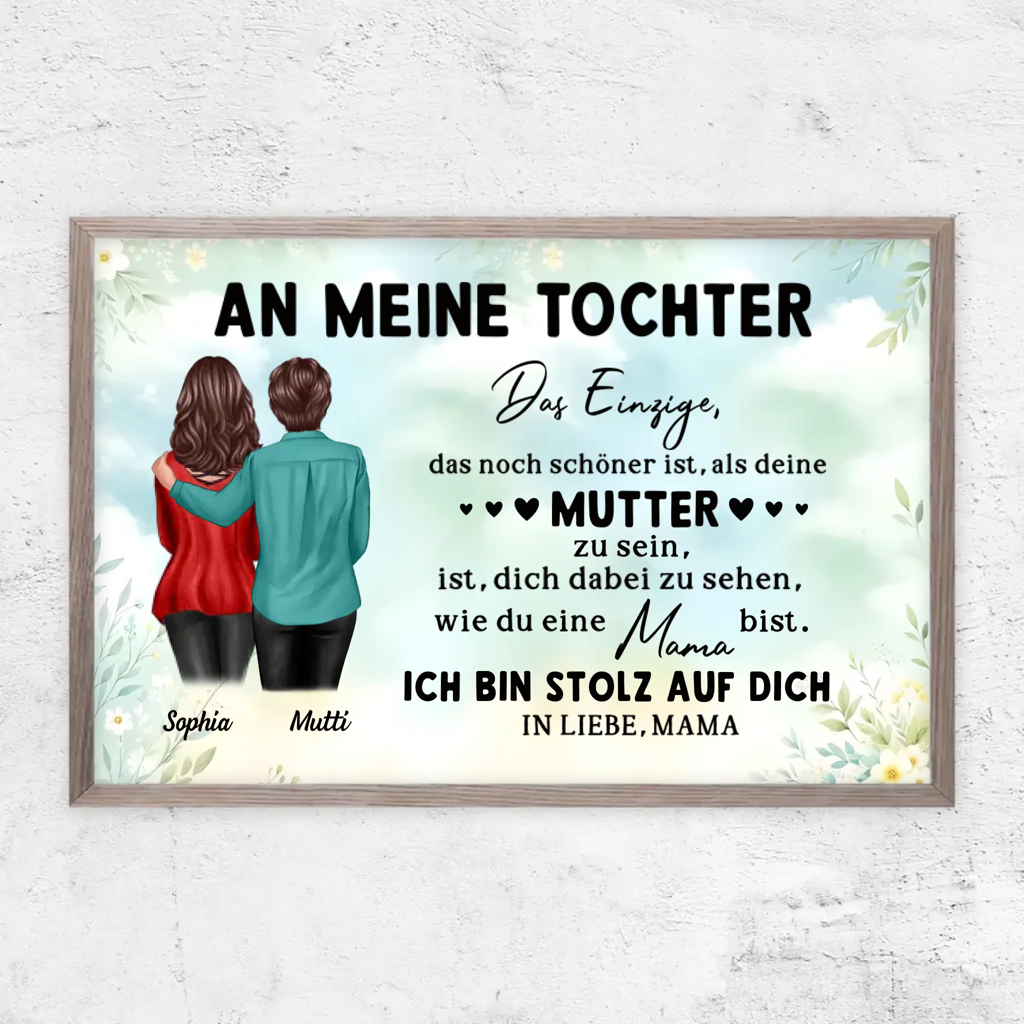 Personalisiertes Poster "Von Mutter zu Tochter - Muttertagsgeschenk"