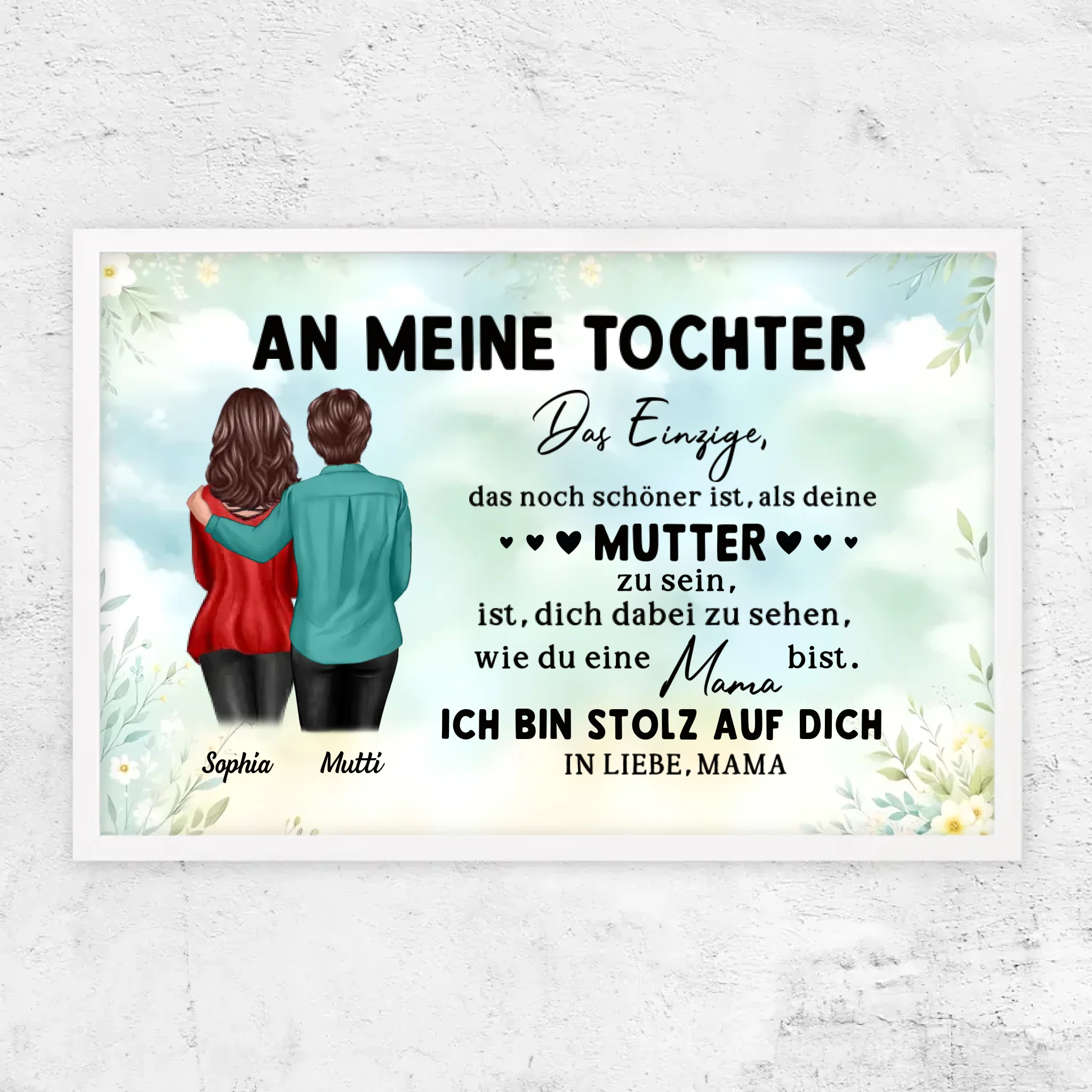 Personalisiertes Poster "Von Mutter zu Tochter - Muttertagsgeschenk"
