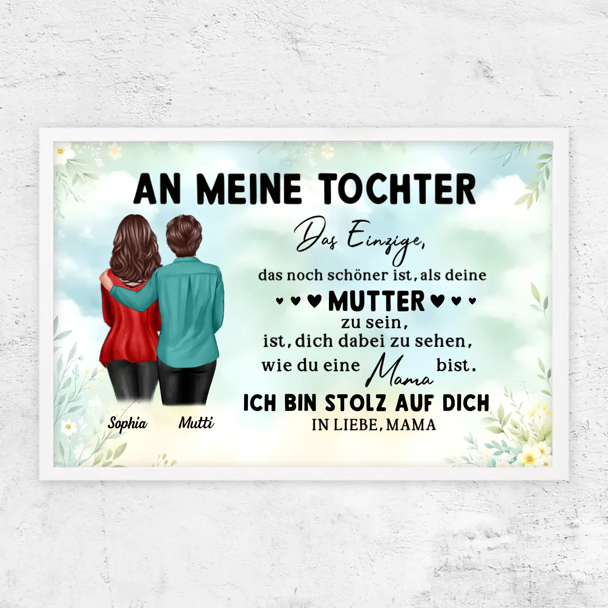 Personalisiertes Poster "Von Mutter zu Tochter - Muttertagsgeschenk"