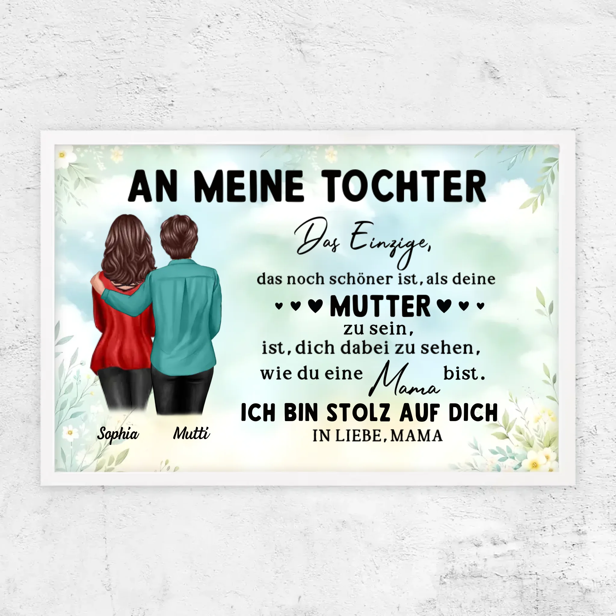 Personalisiertes Poster "Von Mutter zu Tochter - Muttertagsgeschenk"