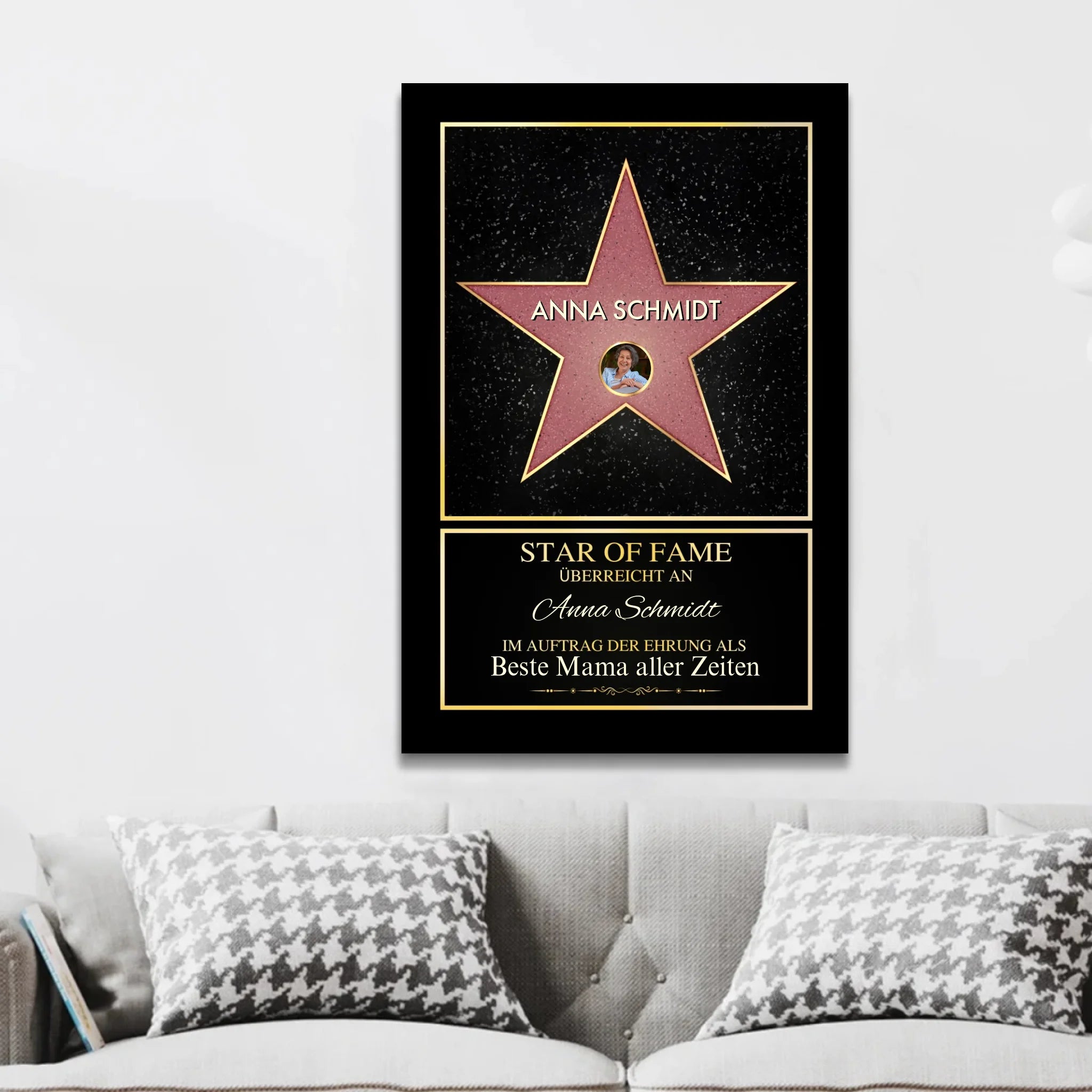 Personalisierte Leinwand "Star of Fame - mit eigenem Foto"