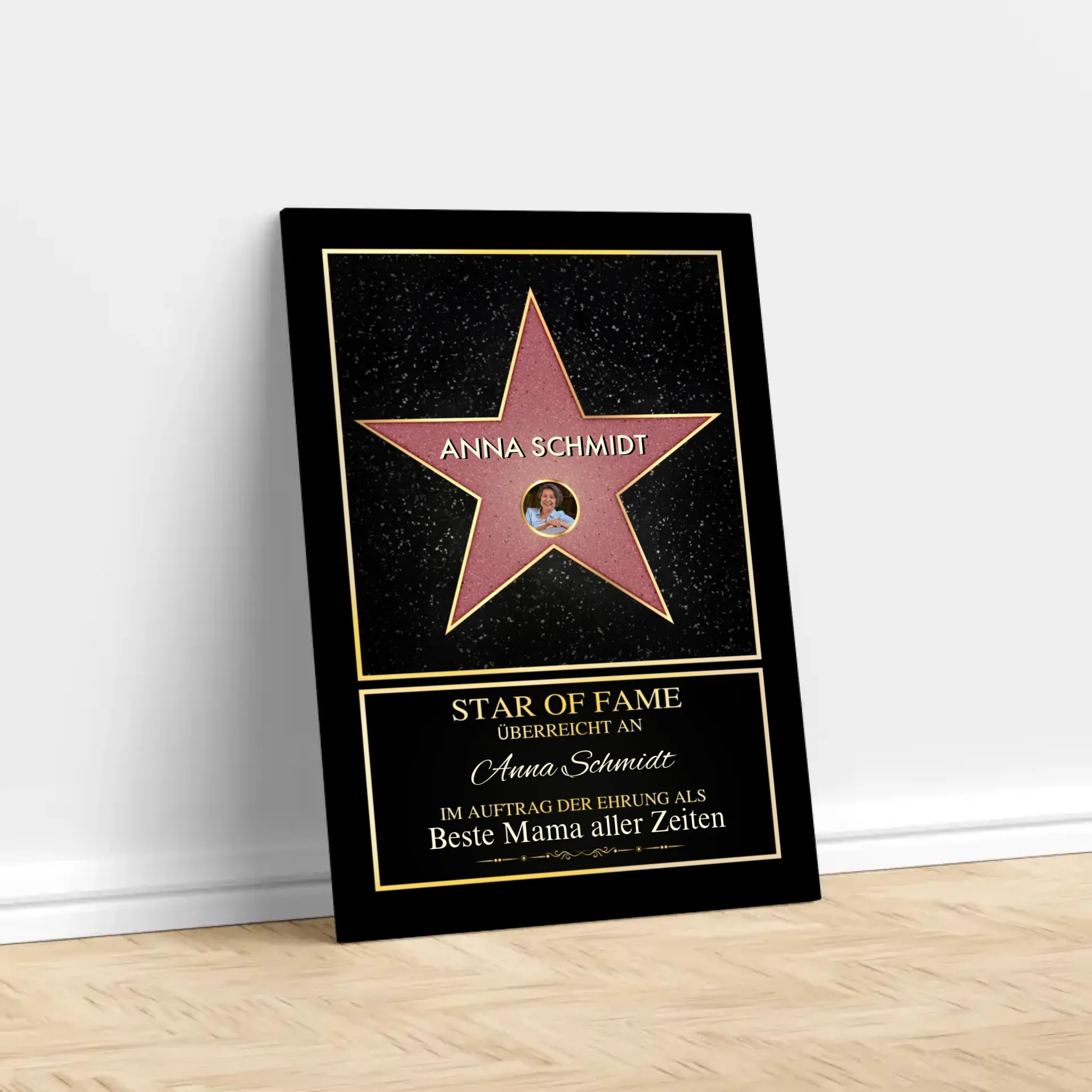 Personalisierte Leinwand "Star of Fame - mit eigenem Foto"