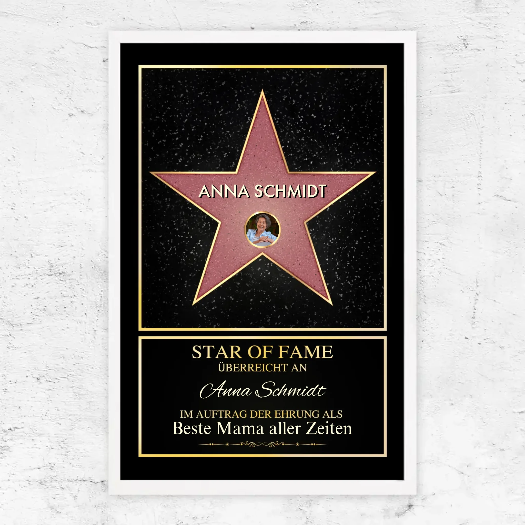 Personalisiertes Poster "Star of Fame - mit eigenem Foto"