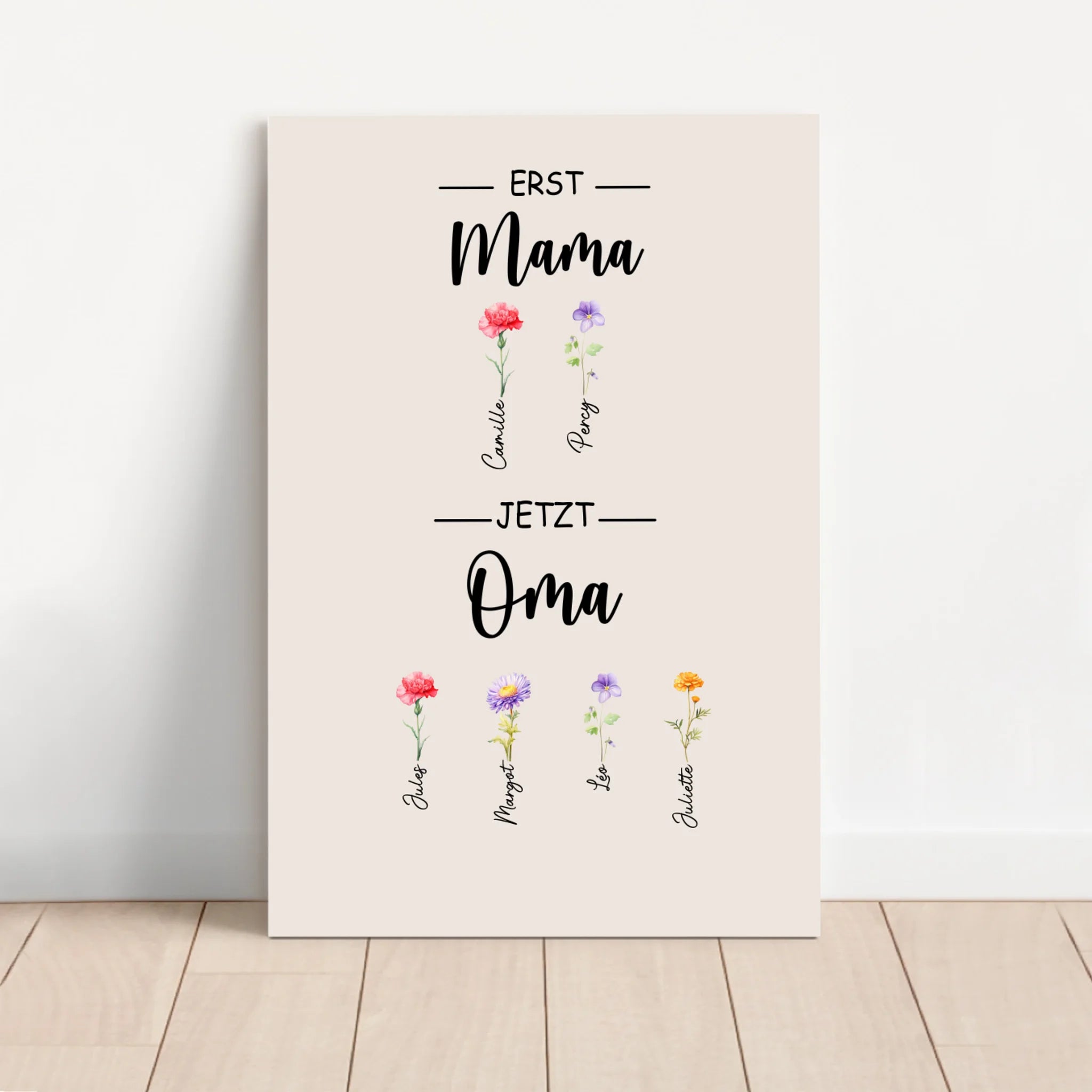 Personalisierte Leinwand "Erst Mama, jetzt Oma"