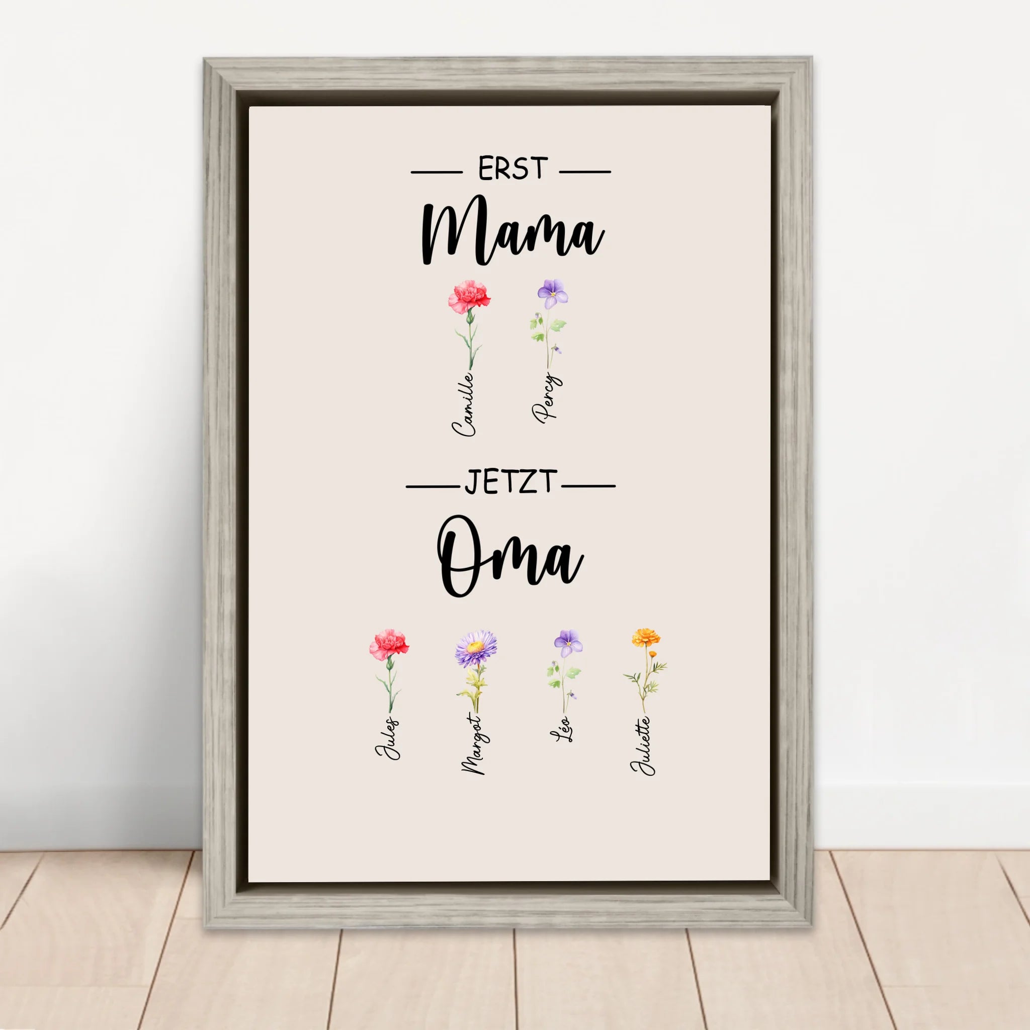 Personalisierte Leinwand "Erst Mama, jetzt Oma"