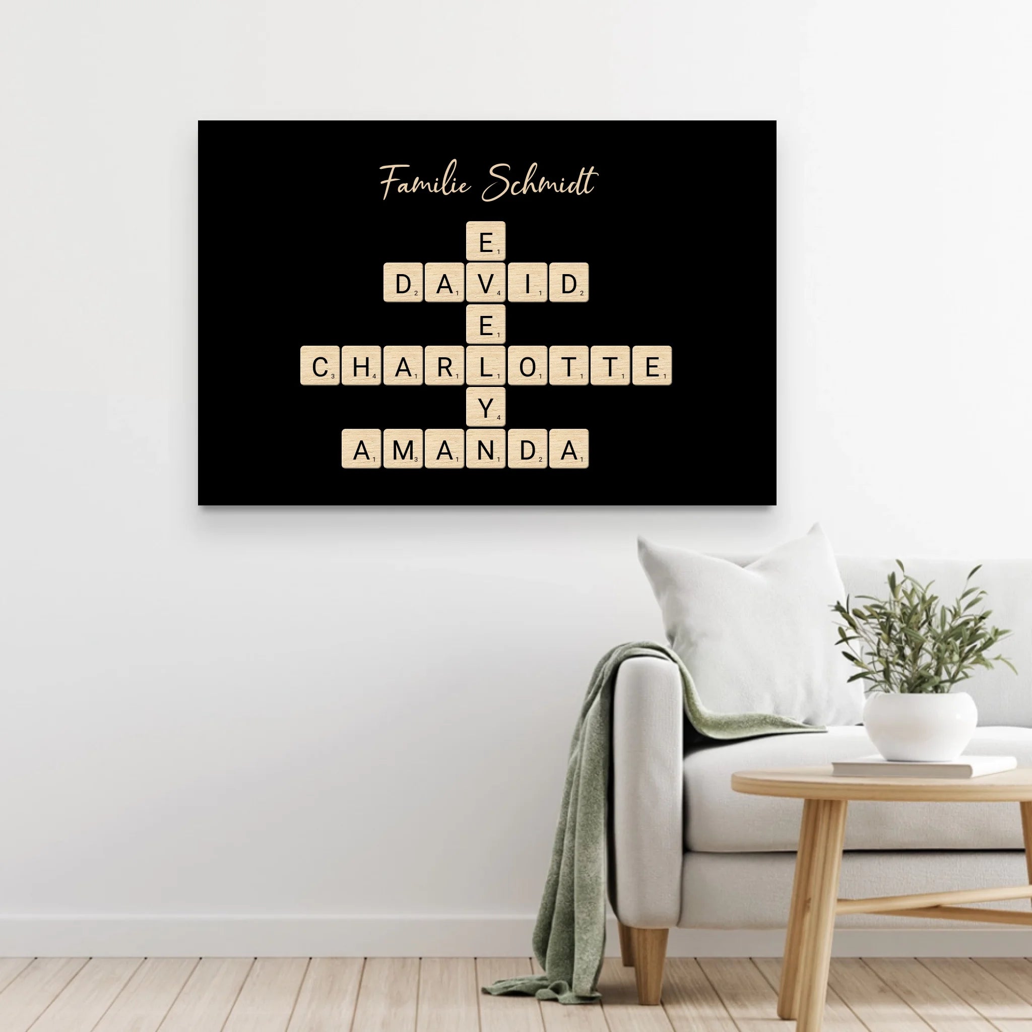 Personalisierte Leinwand "Familien-Kreuzworträtsel - Horizontal"