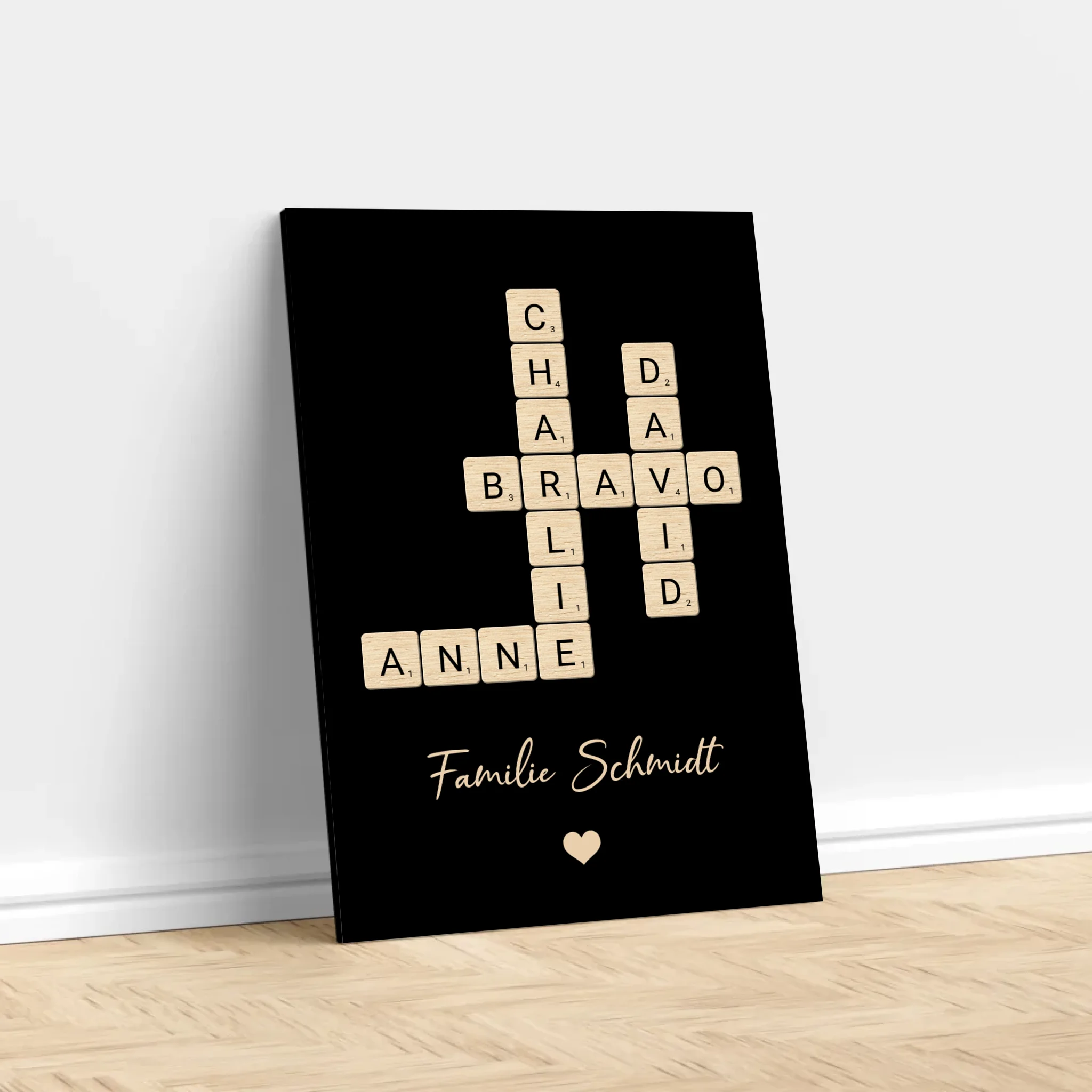 Personalisierte Leinwand "Familien-Kreuzworträtsel"