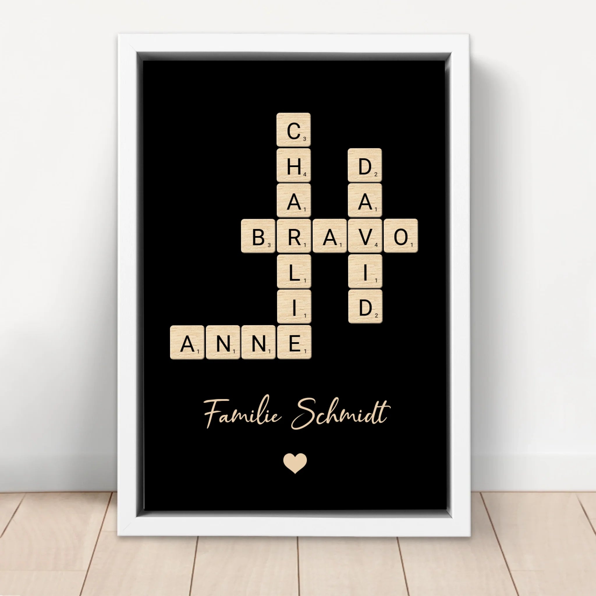 Personalisierte Leinwand "Familien-Kreuzworträtsel"