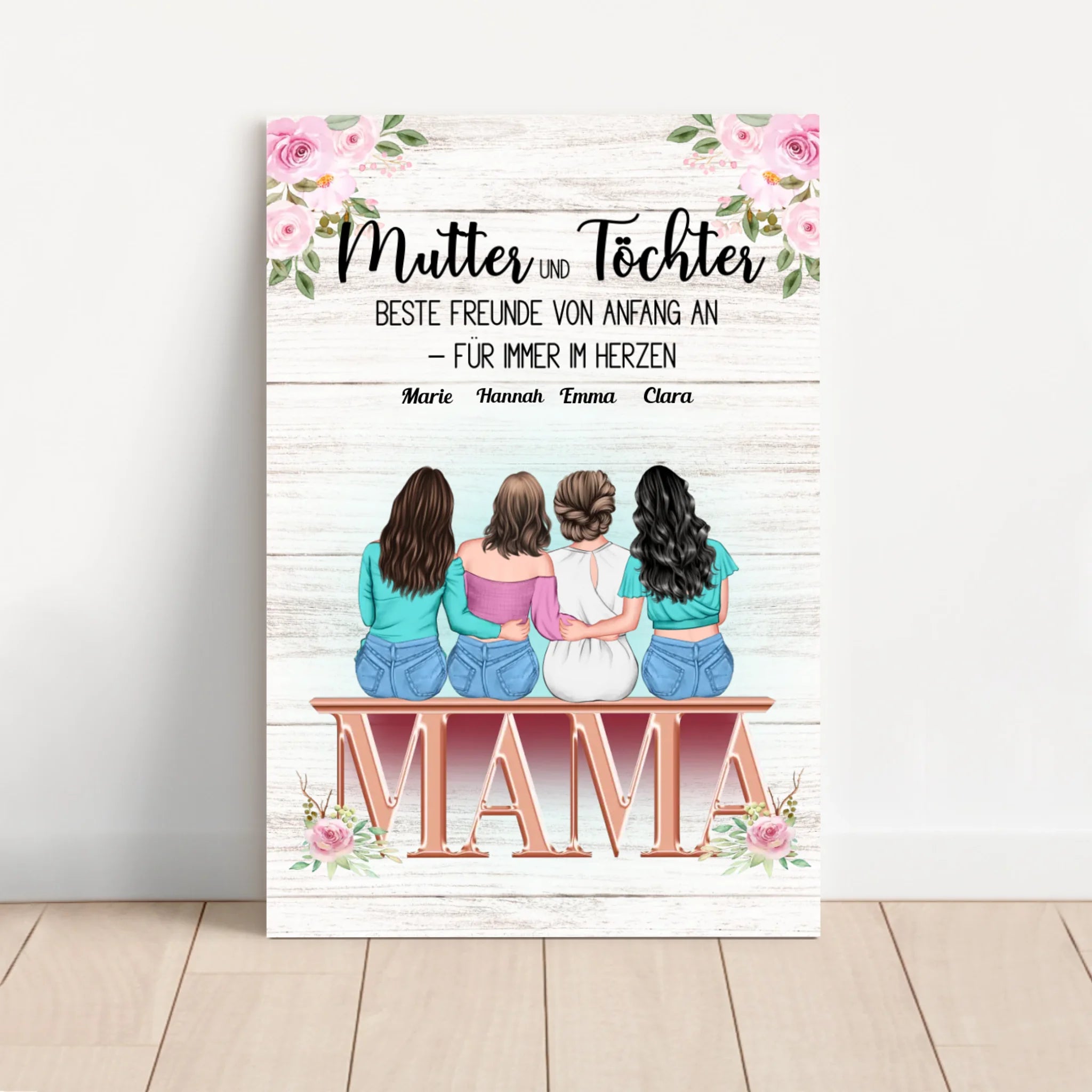 Personalisierte Leinwand "Mutter und Tochter"