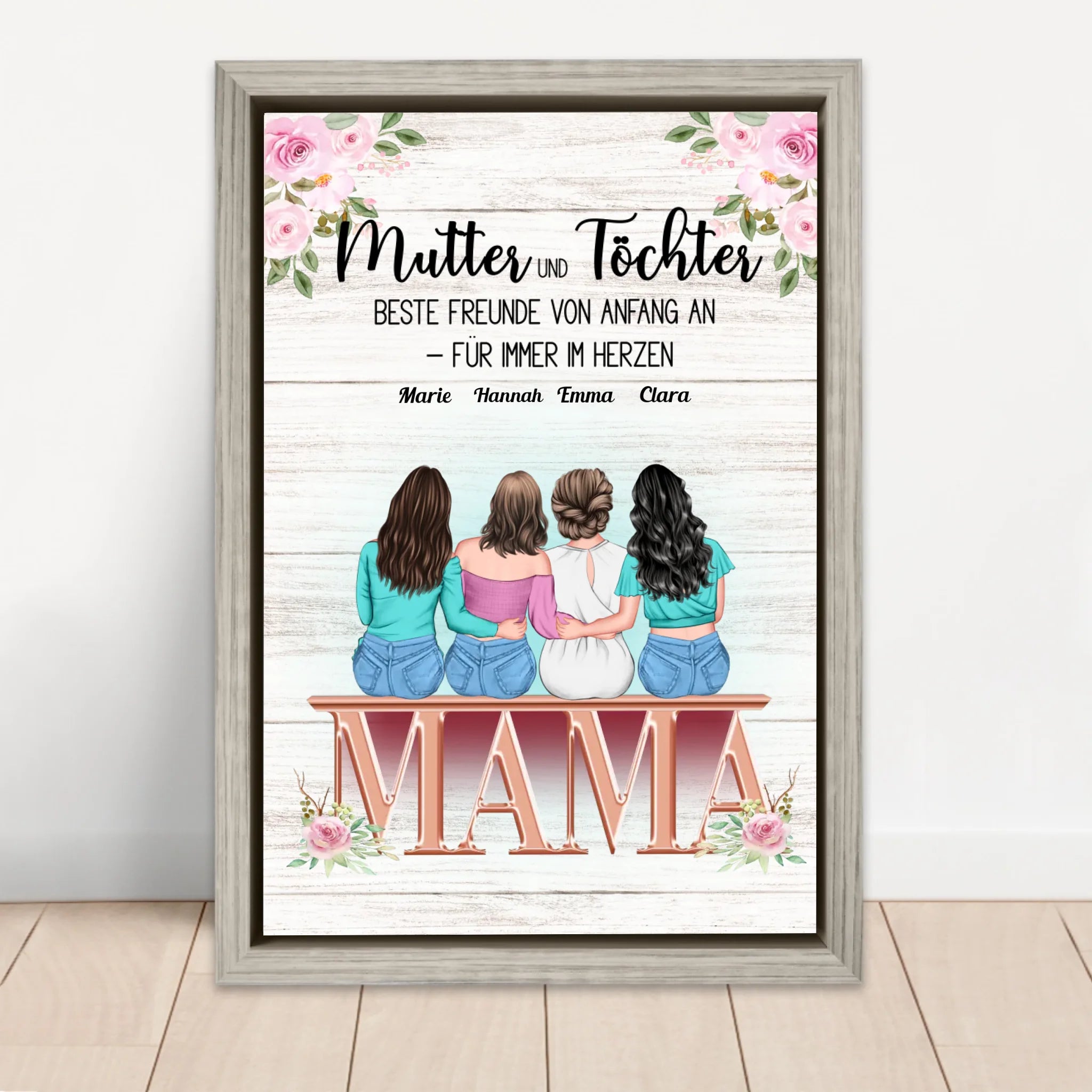 Personalisierte Leinwand "Mutter und Tochter"