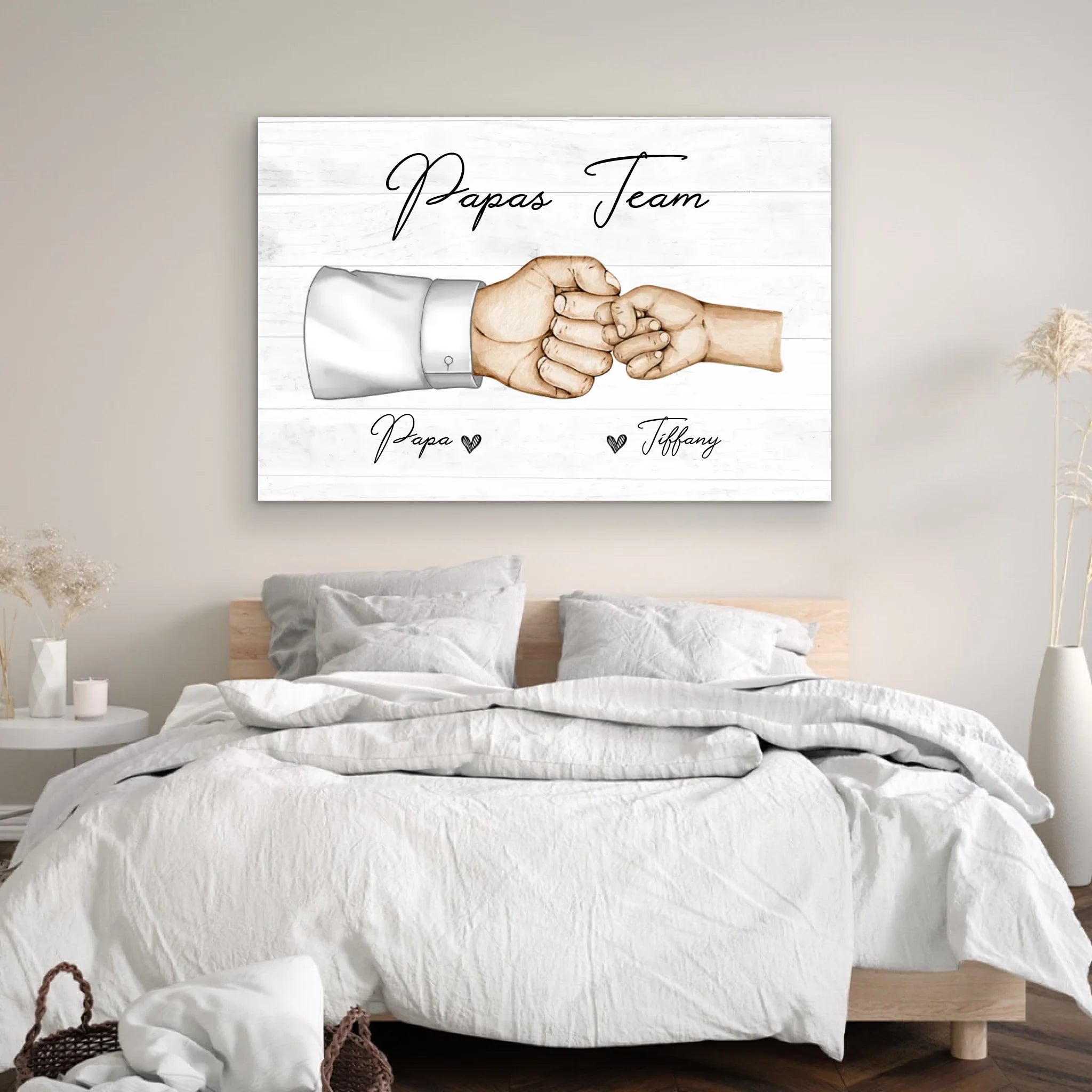 Personalisierte Leinwand "Papas Team"