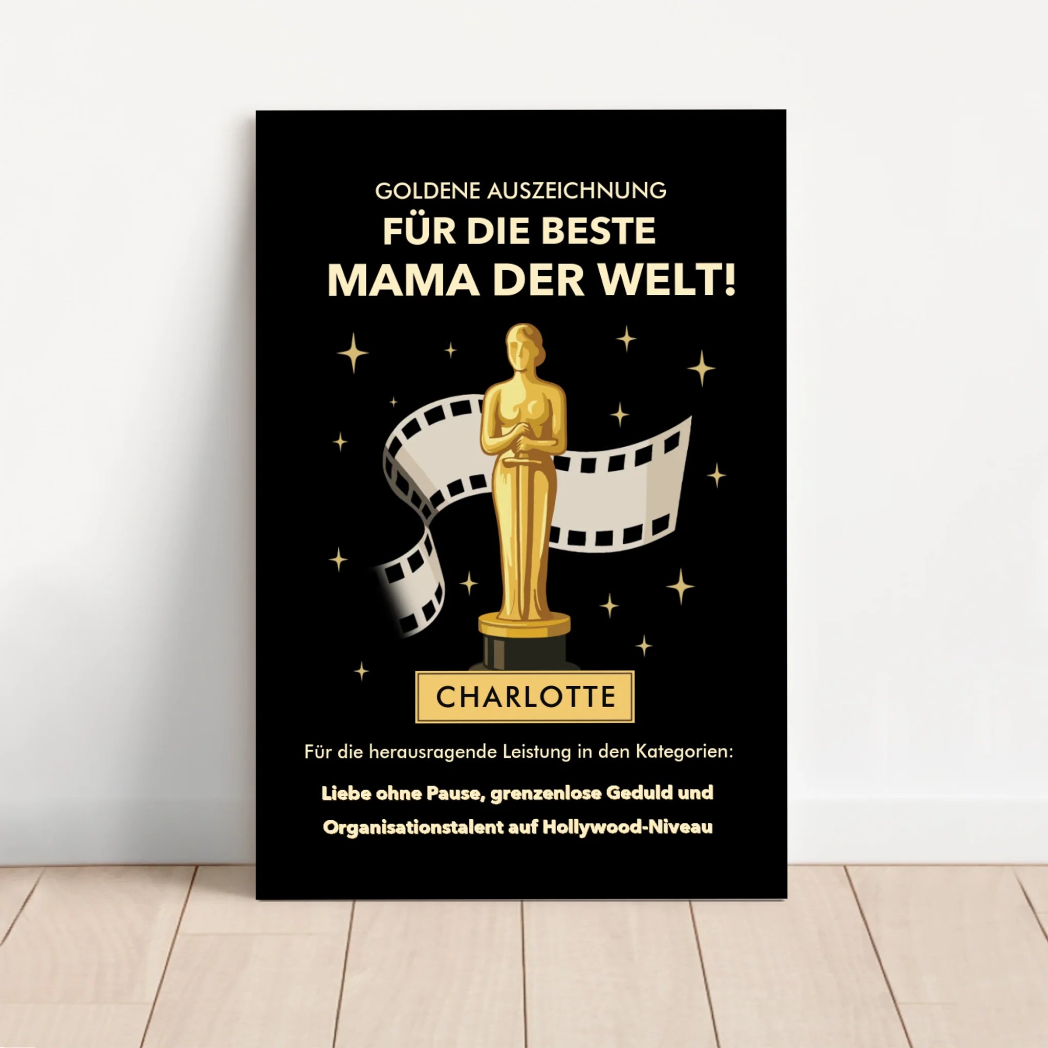 Personalisierte Leinwand "Goldene Auszeichnung"