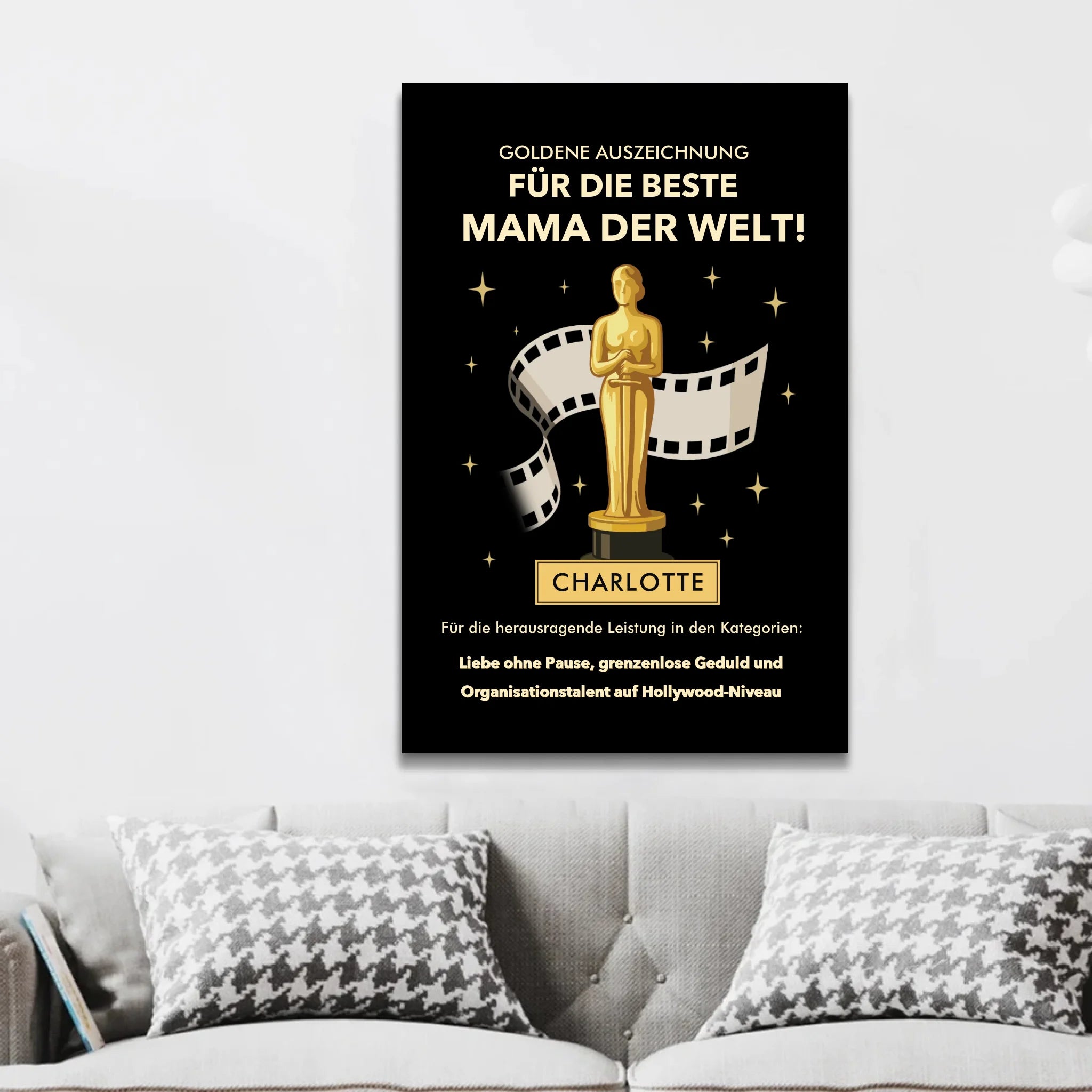 Personalisierte Leinwand "Goldene Auszeichnung"
