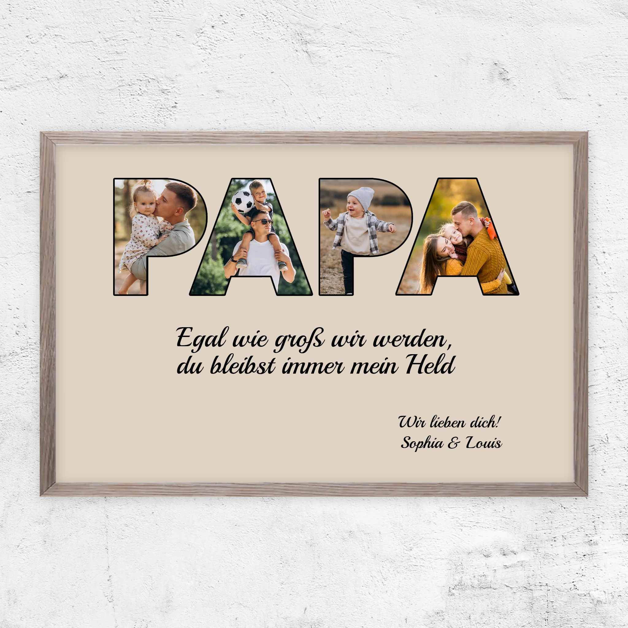 Personalisiertes Poster "Papa bleibt mein Held"