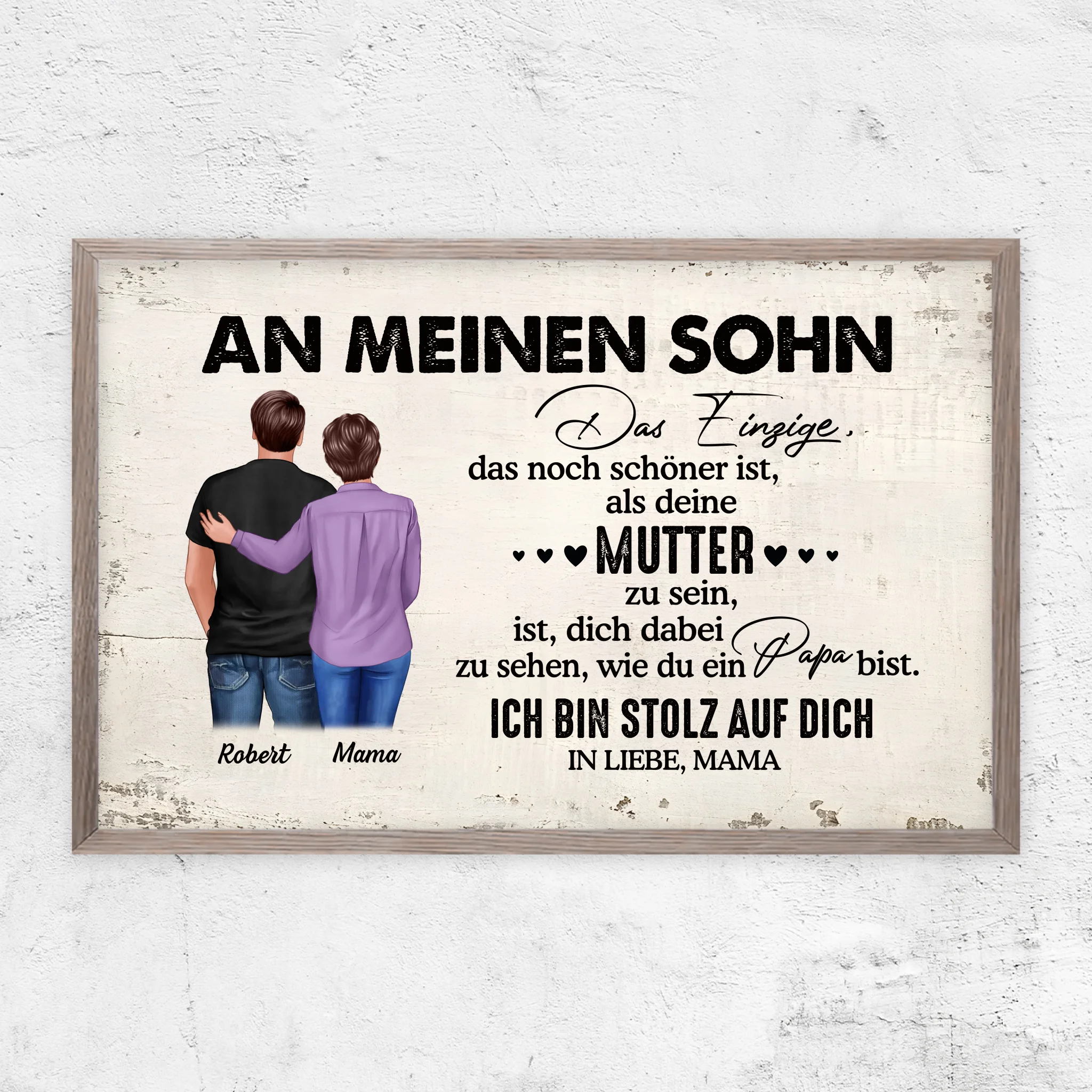 Personalisiertes Poster "Von Mutter zu Sohn - Vatertagsgeschenk"