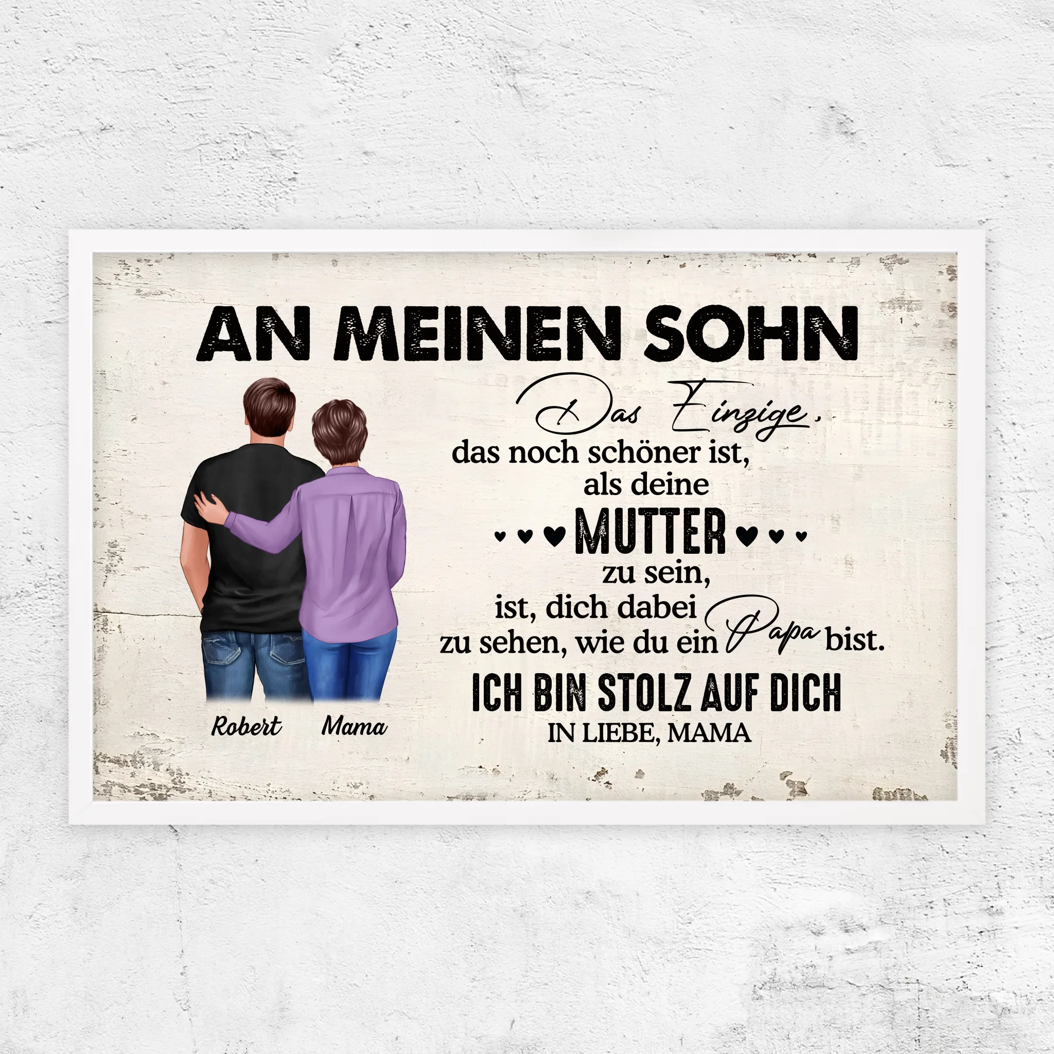 Personalisiertes Poster "Von Mutter zu Sohn - Vatertagsgeschenk"