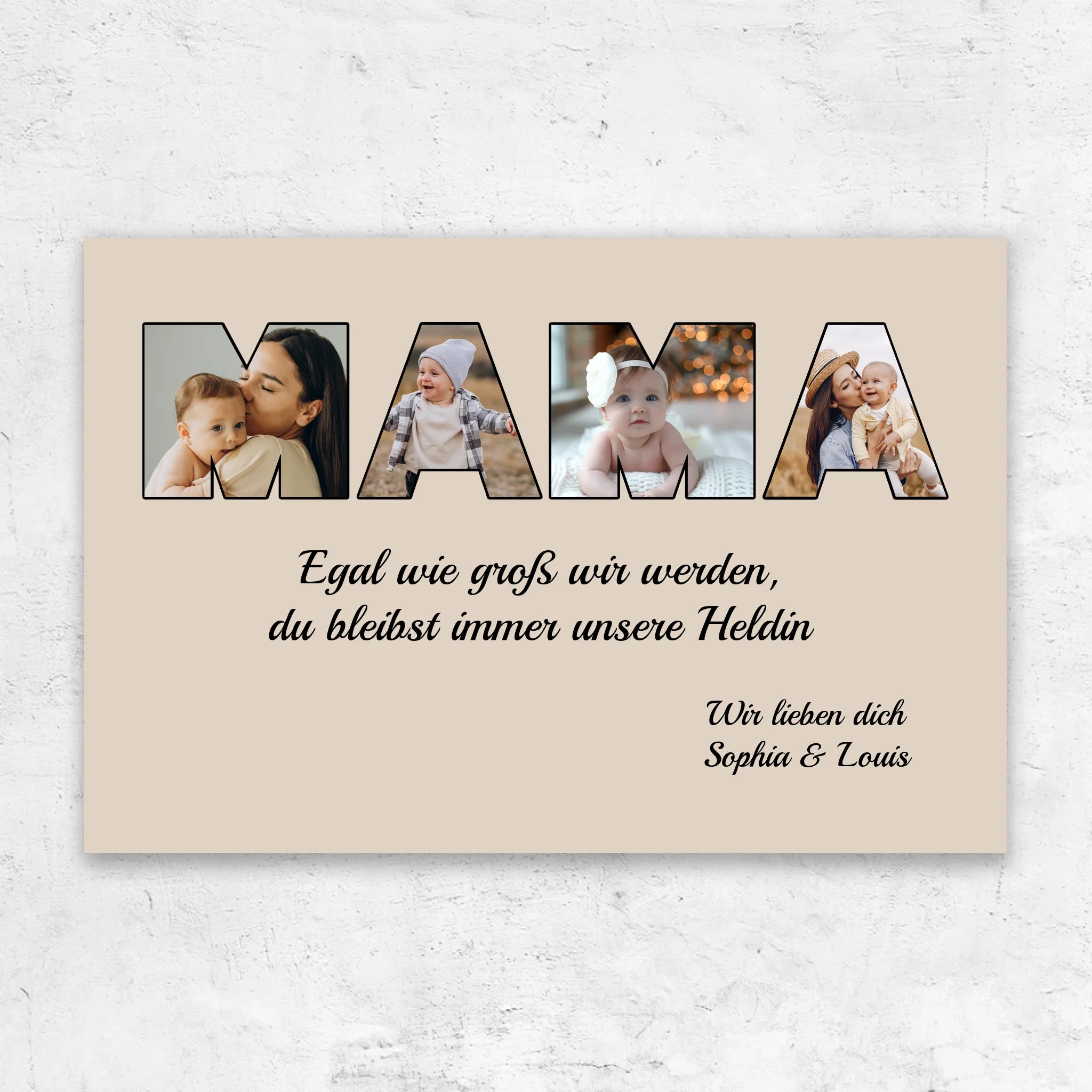 Personalisierte Leinwand "Mama bleibt meine Heldin"