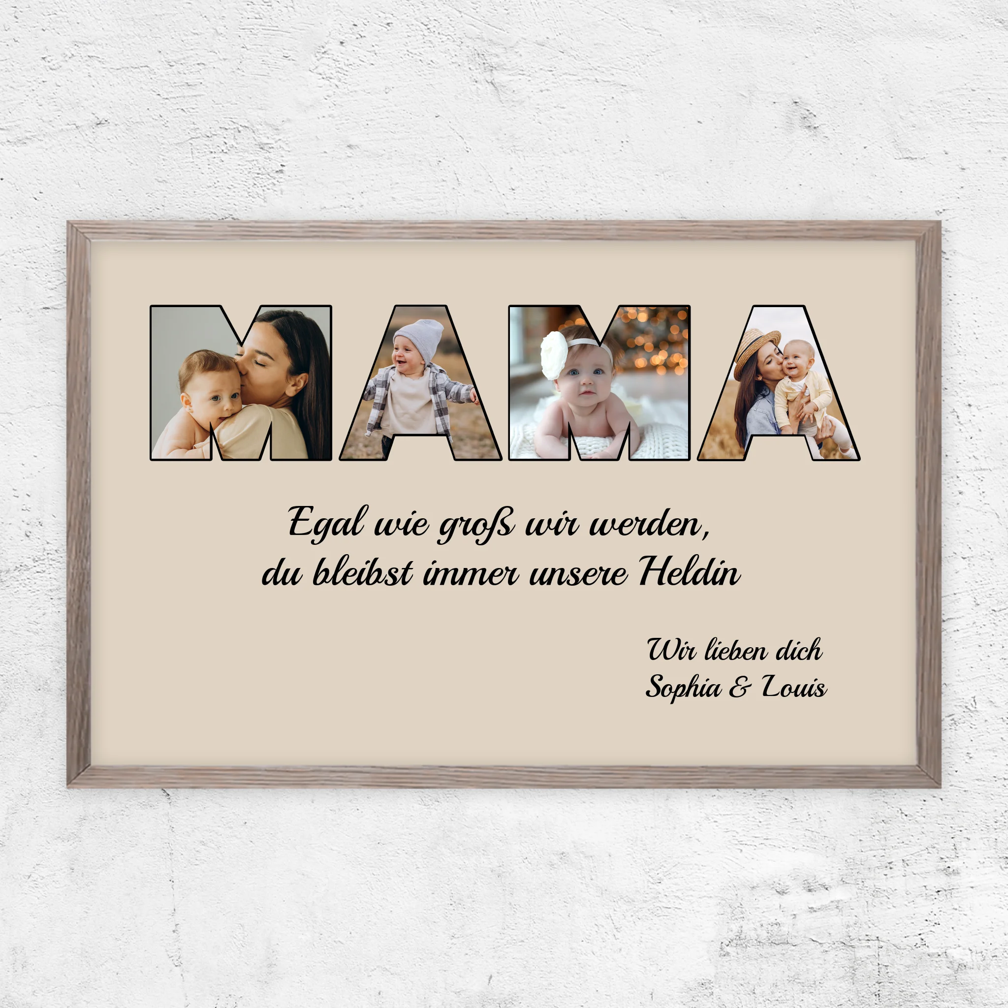Personalisiertes Poster "Mama bleibt meine Heldin"