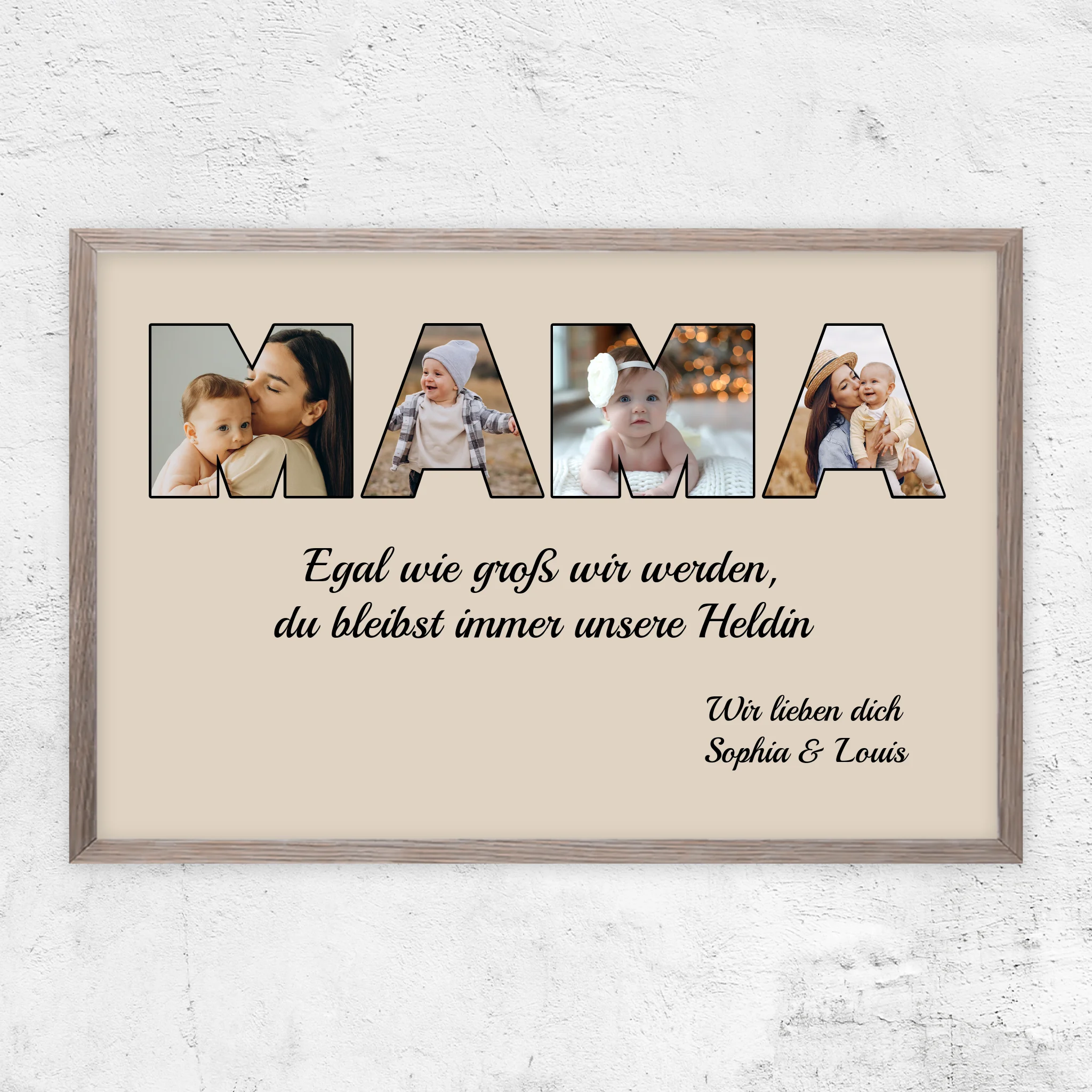 Personalisiertes Poster "Mama bleibt meine Heldin"