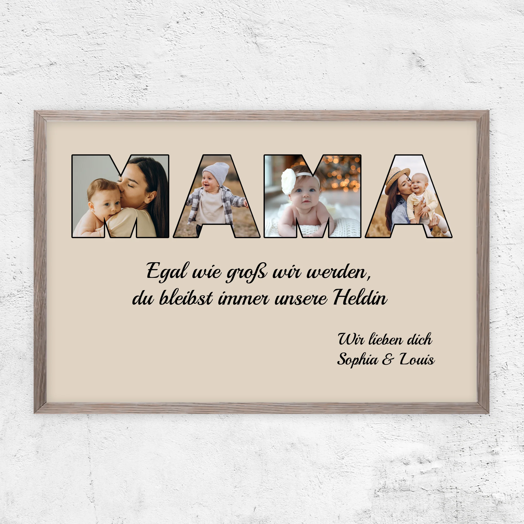 Personalisiertes Poster "Mama bleibt meine Heldin"