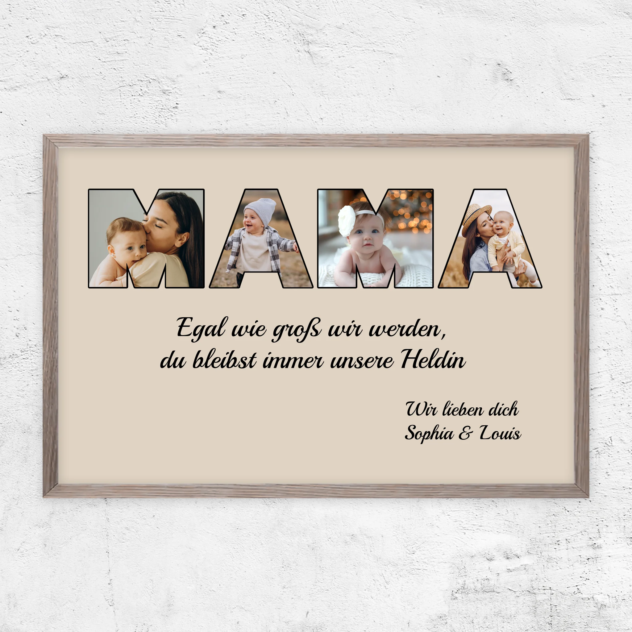 Personalisiertes Poster "Mama bleibt meine Heldin"