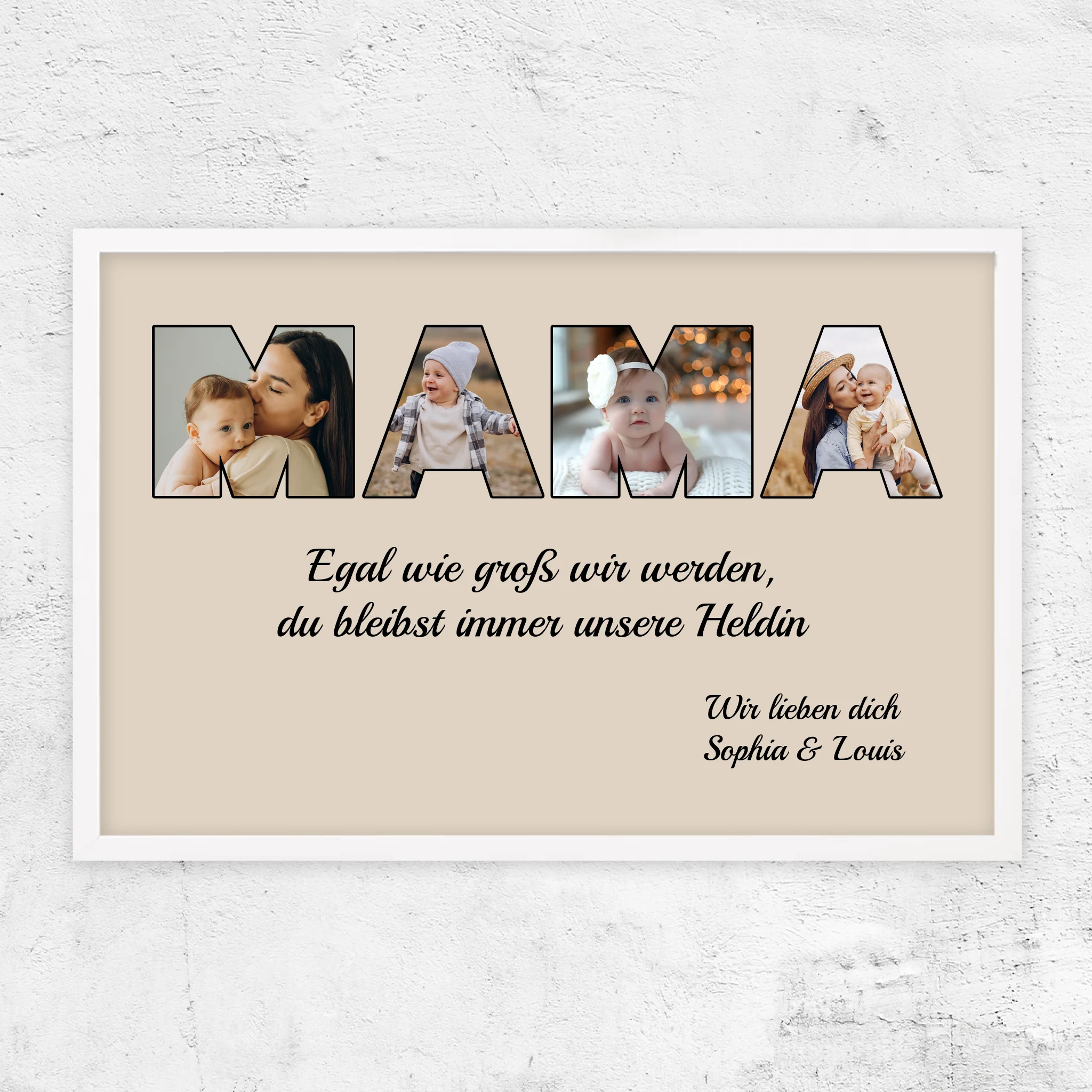 Personalisiertes Poster "Mama bleibt meine Heldin"