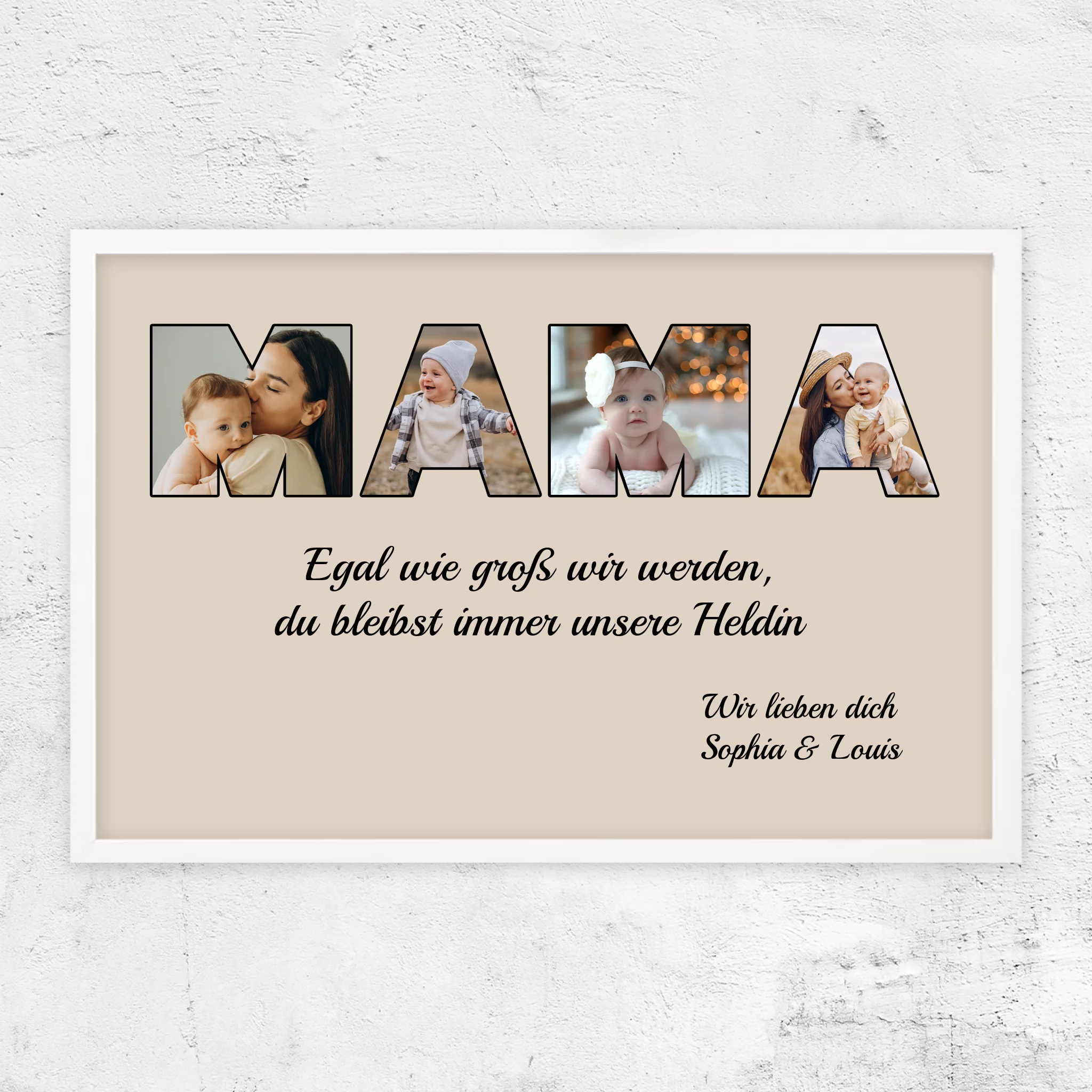 Personalisiertes Poster "Mama bleibt meine Heldin"