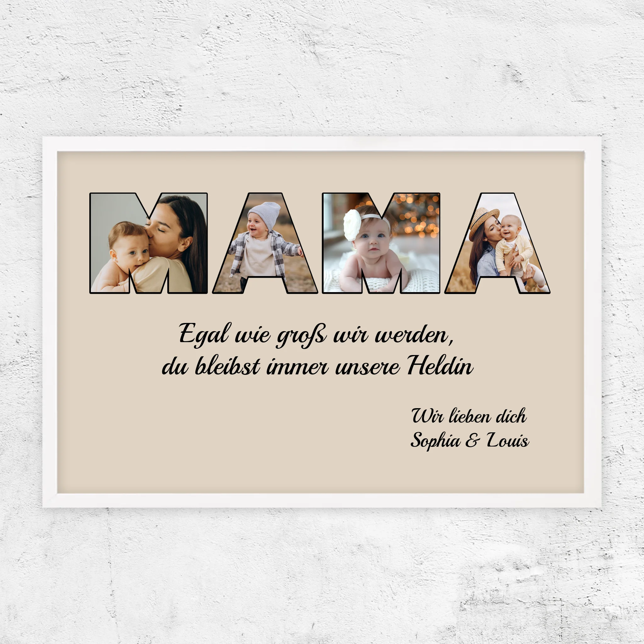 Personalisiertes Poster "Mama bleibt meine Heldin"