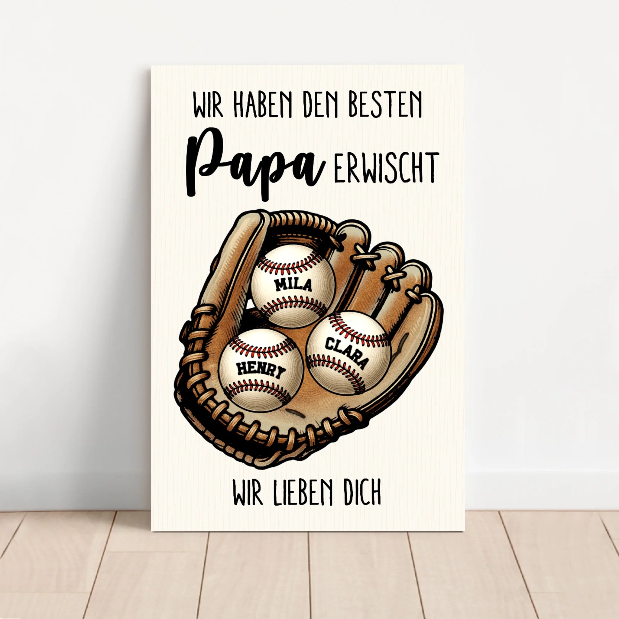 Personalisierte Leinwand "Wir haben den besten Papa oder die beste Mama erwischt"